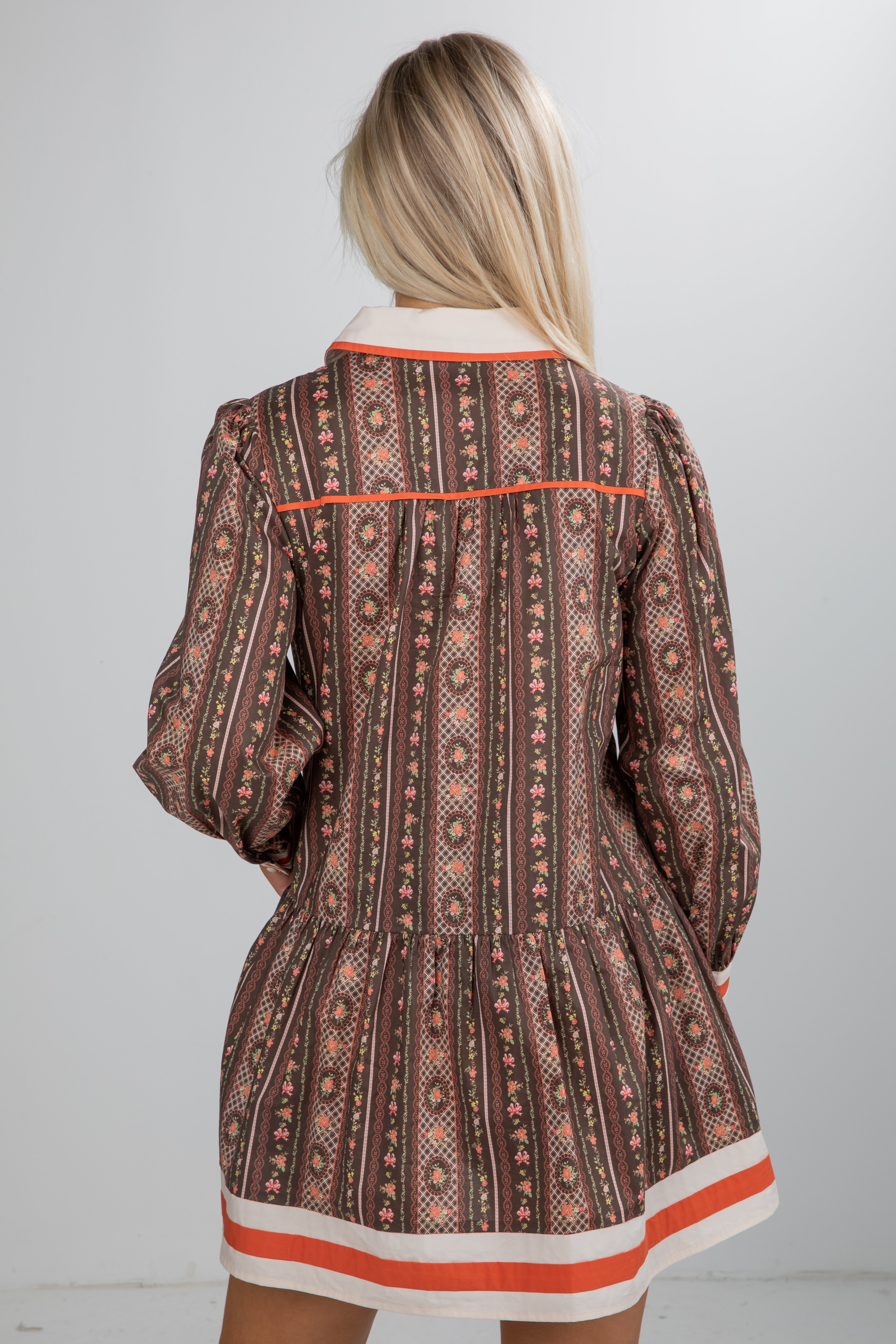 FINAL SALE - Festive Flair Olive Floral Mini Dress