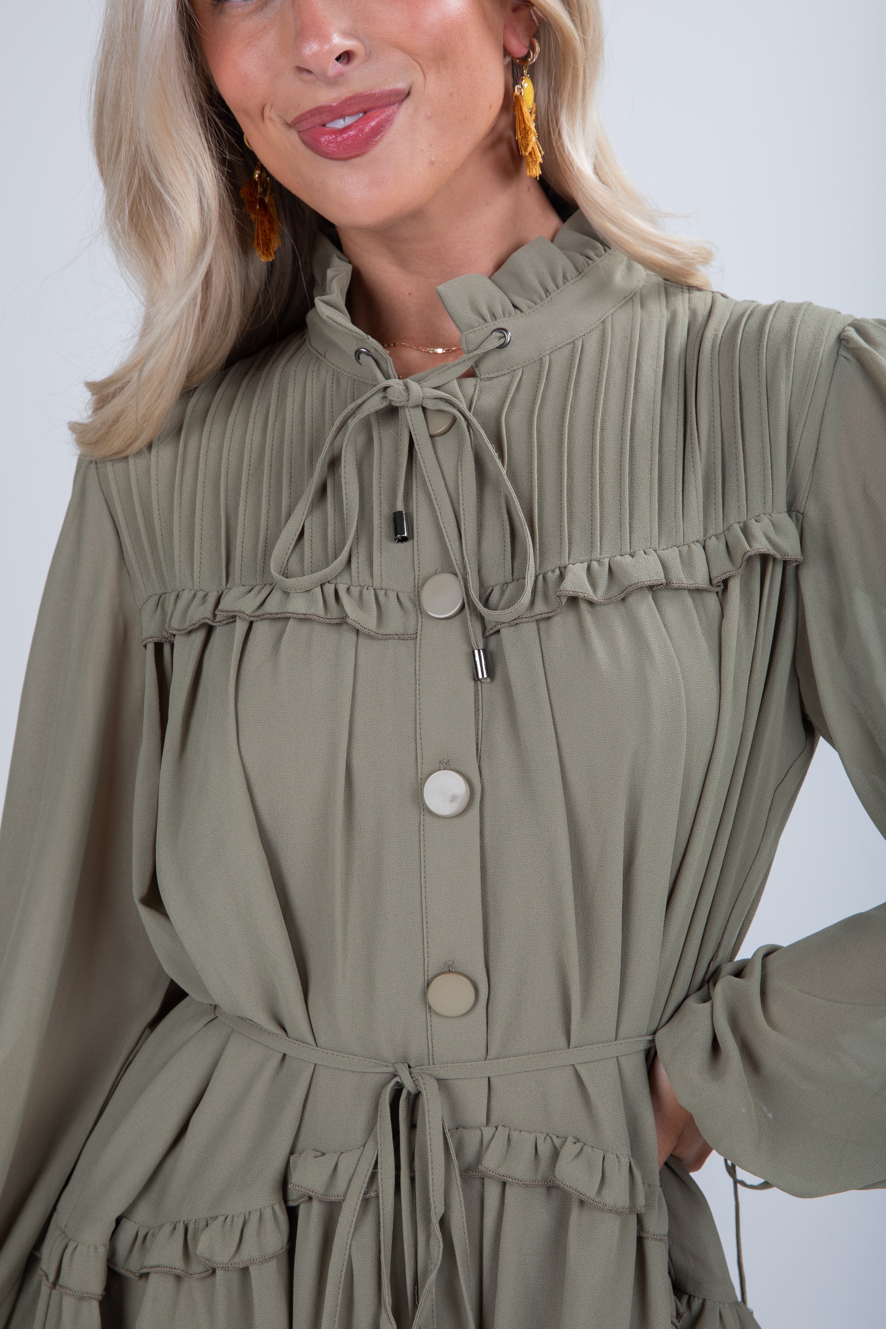 FINAL SALE - Twirl Me Forever Olive Mini Dress