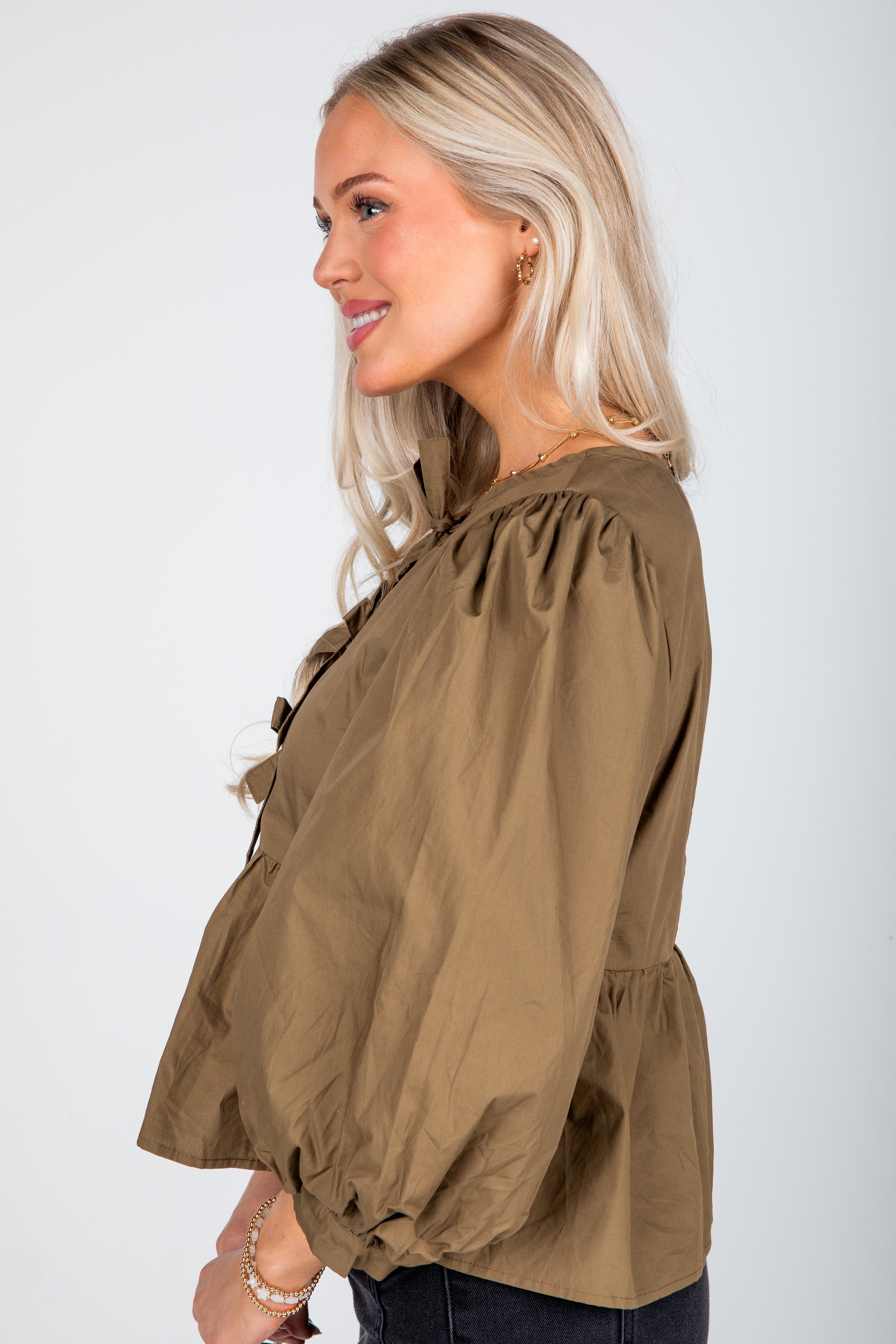 FINAL SALE - Just One Chance Tie Blouse