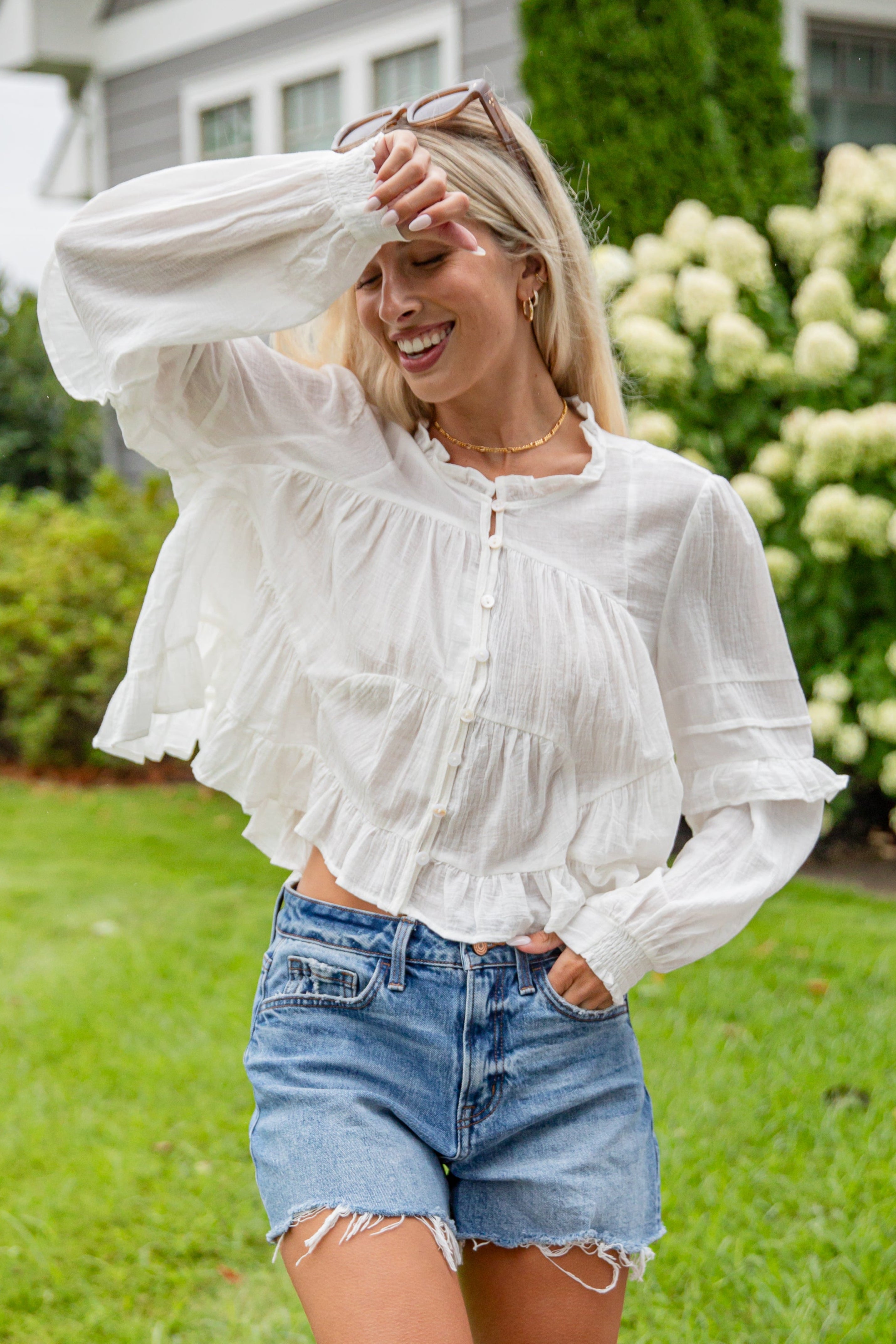 FINAL SALE - All Set To Go Off White Blouse