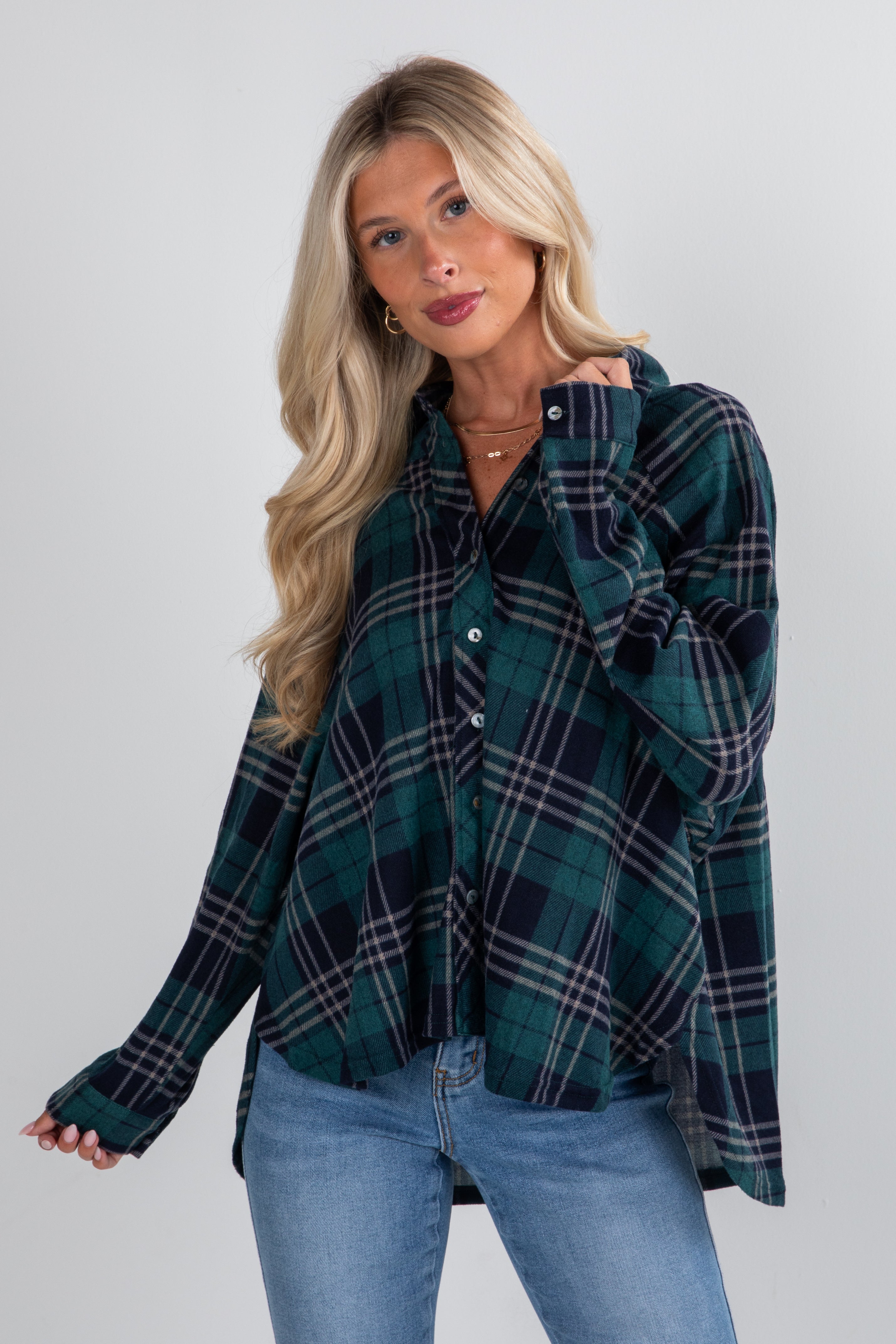 FINAL SALE - When The Time Comes Green Plaid Flannel