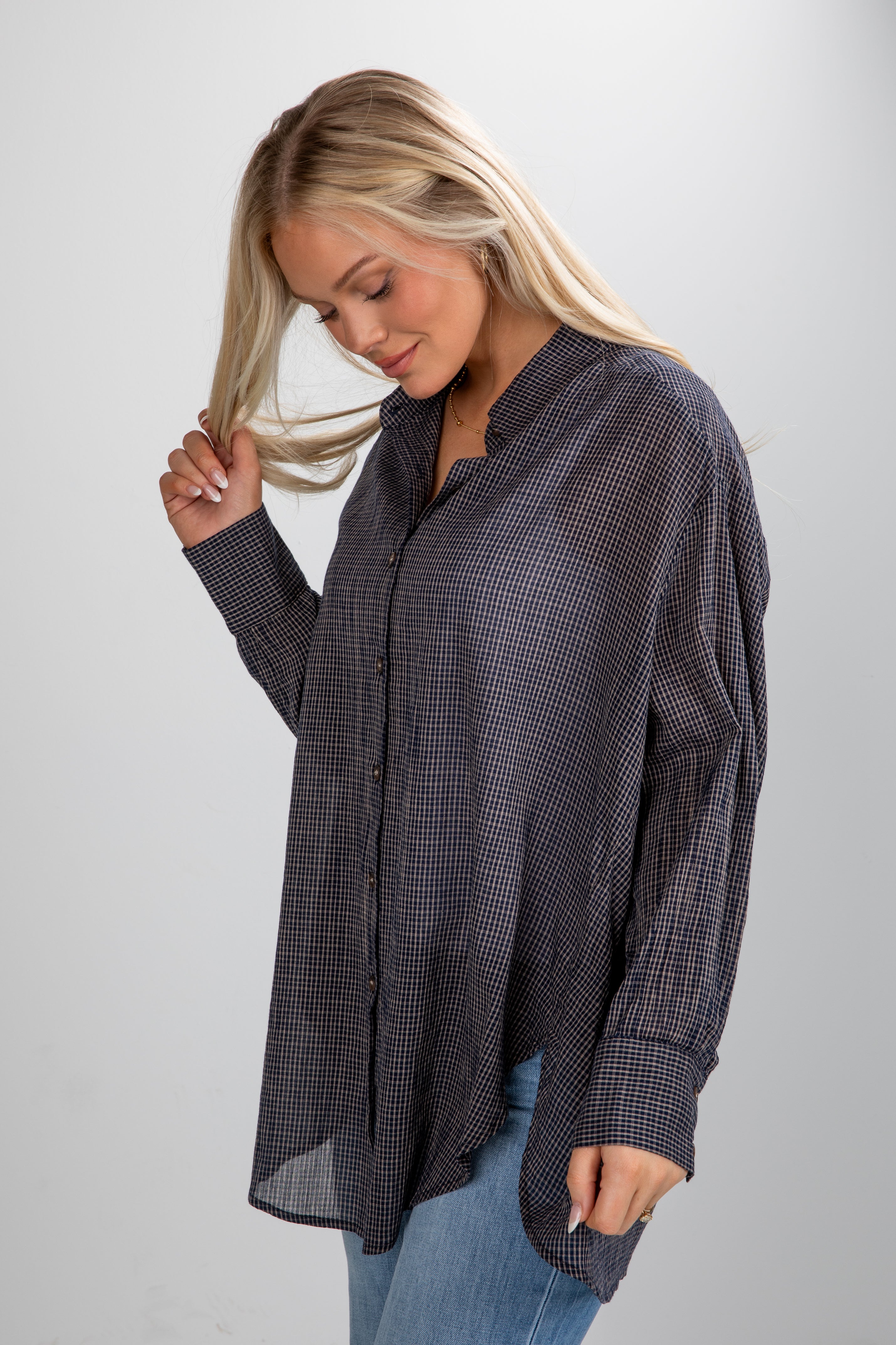 FINAL SALE - Happily Yours Plaid Oversized Button-Up Blouse