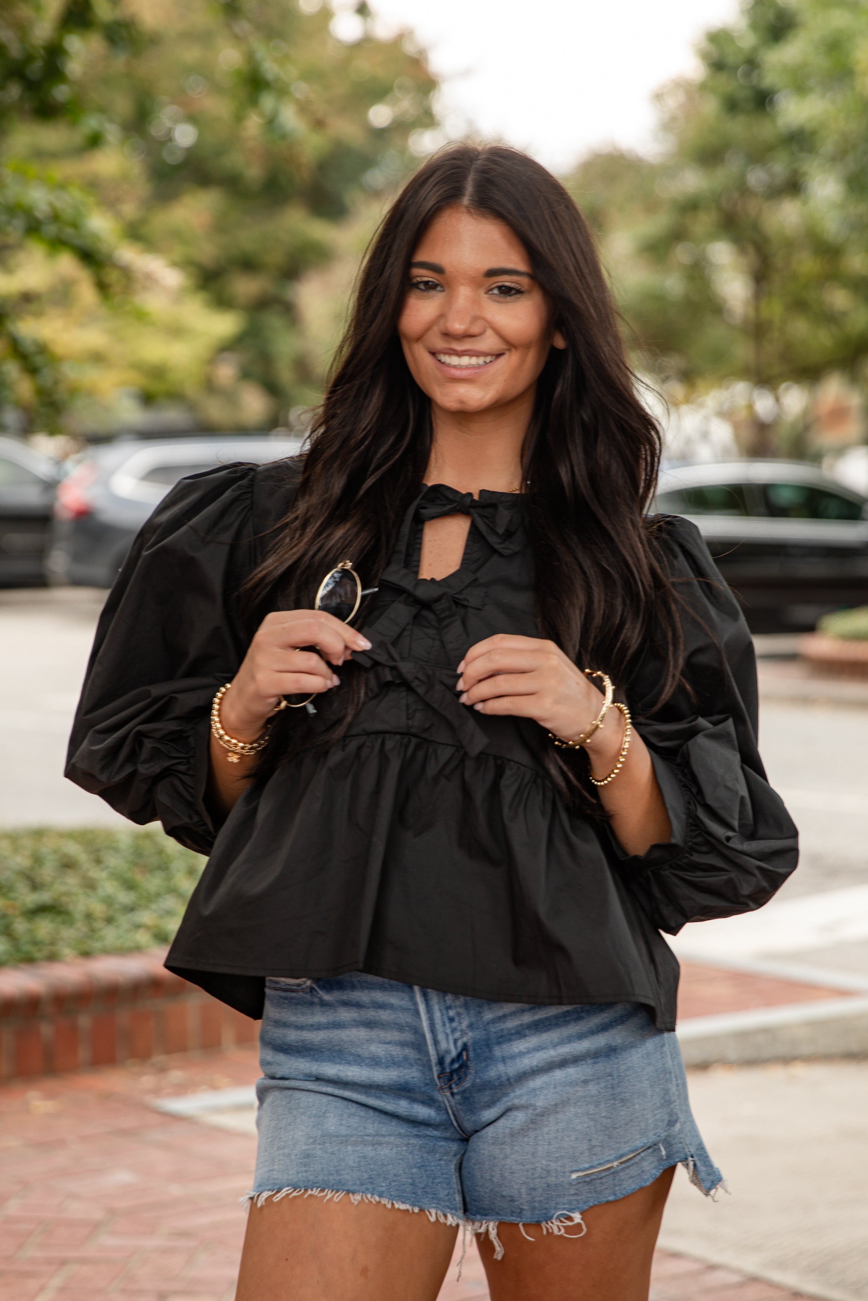 FINAL SALE - Just One Chance Tie Blouse