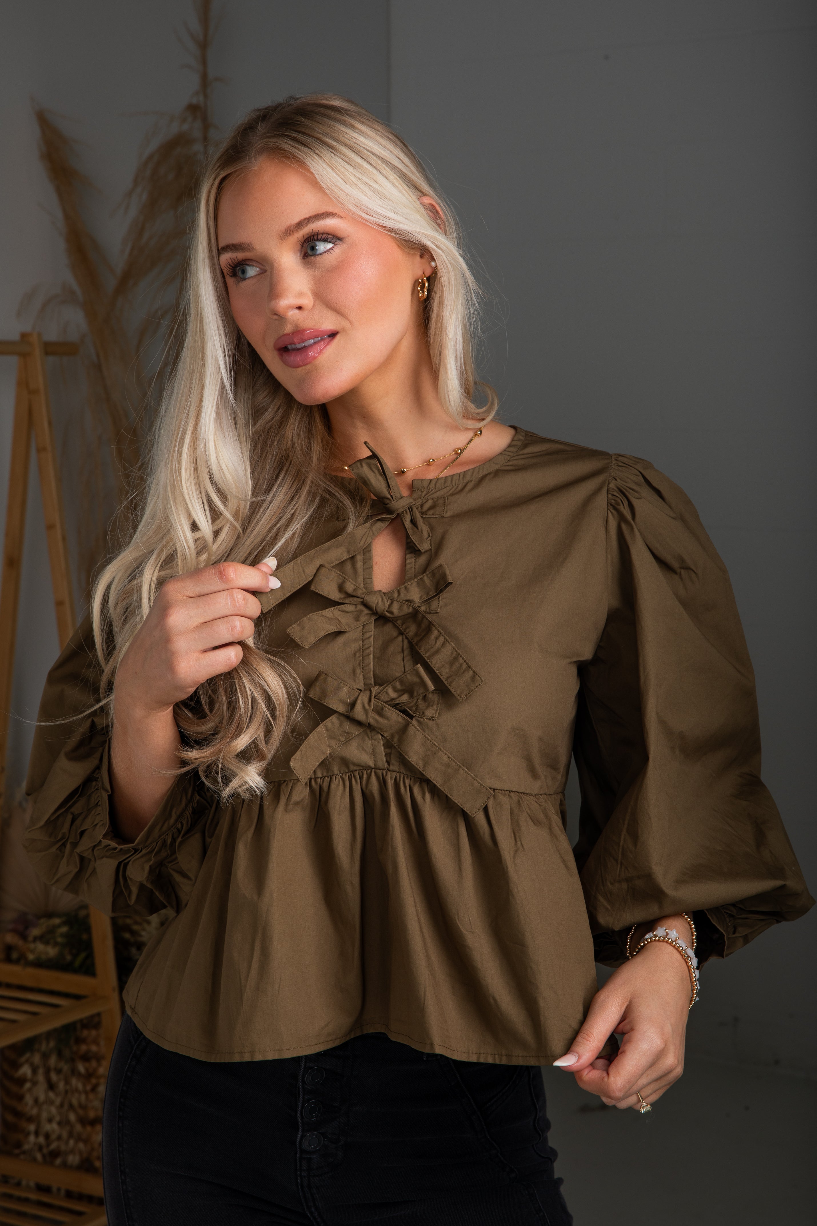 FINAL SALE - Just One Chance Tie Blouse