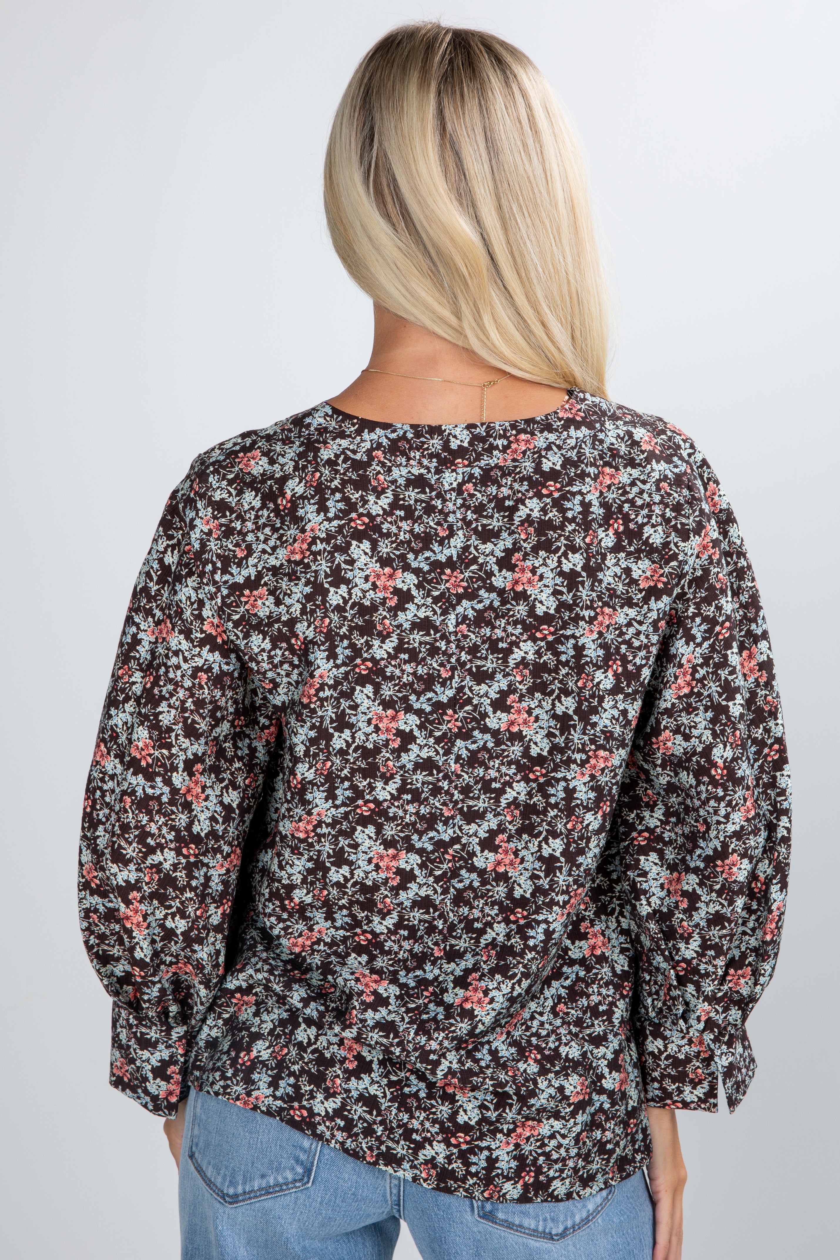 FINAL SALE - Dream About You Brown Floral Blouse