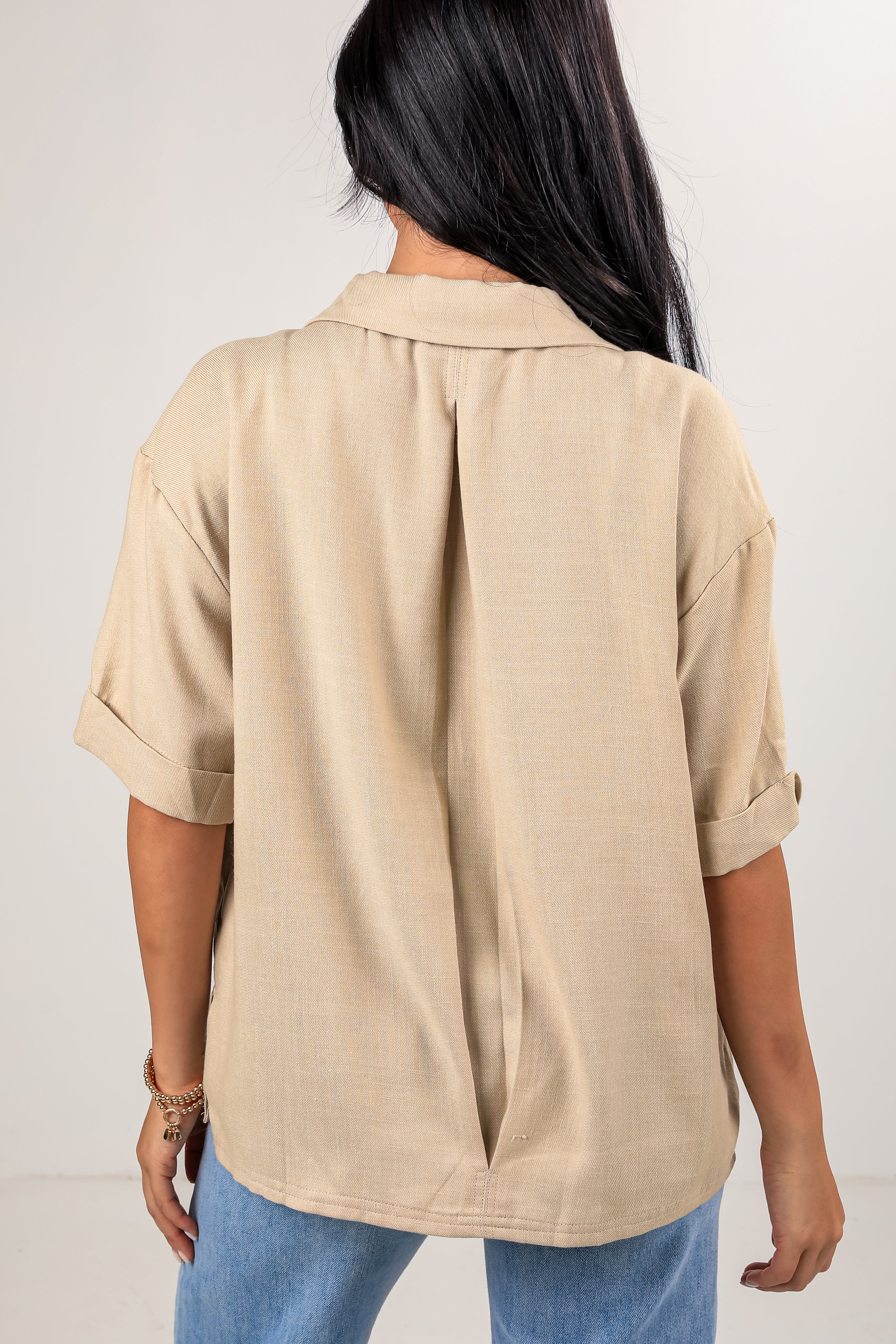 FINAL SALE - What Comes Next Oatmeal Short Sleeve Blazer