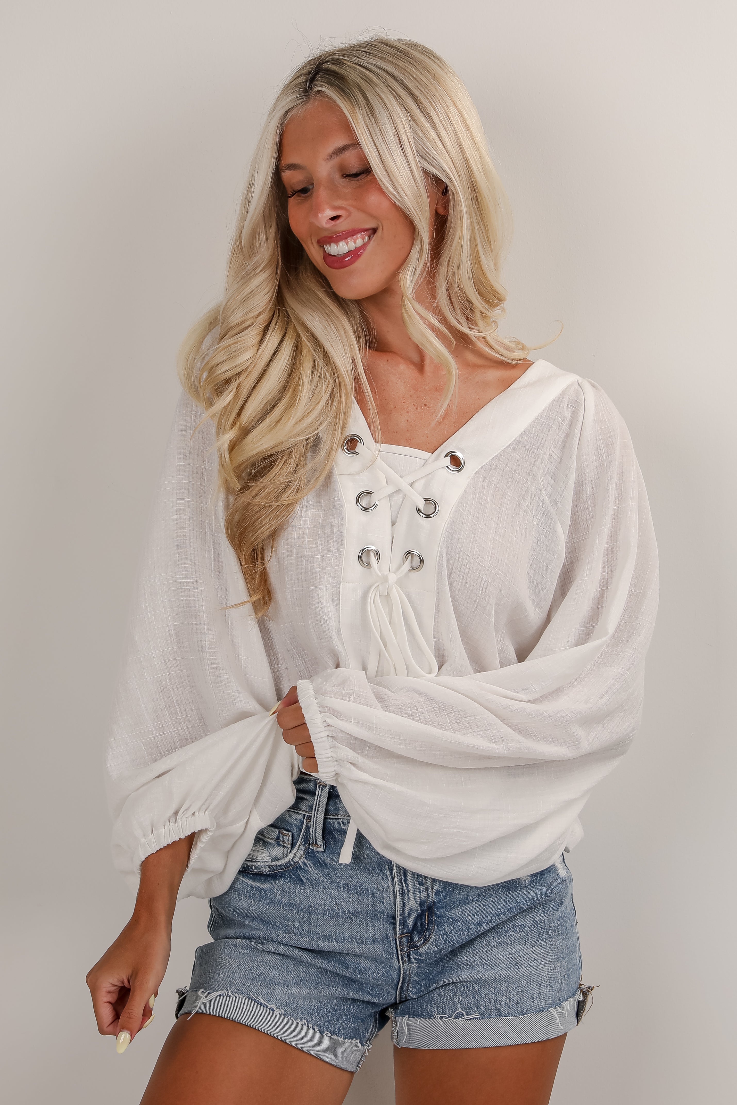 FINAL SALE - Sweet Thoughts White Blouse