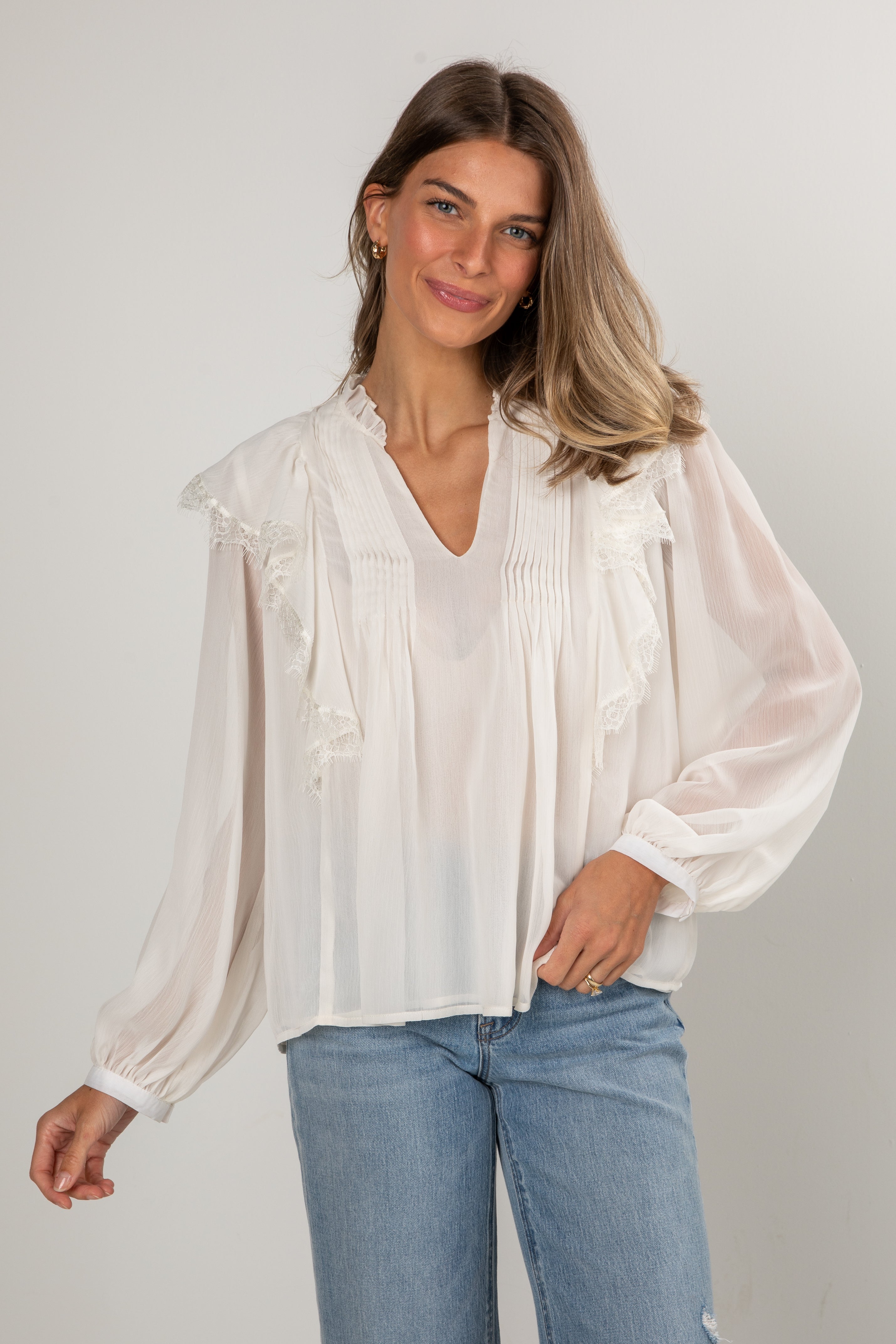 White Christmas Ivory Blouse