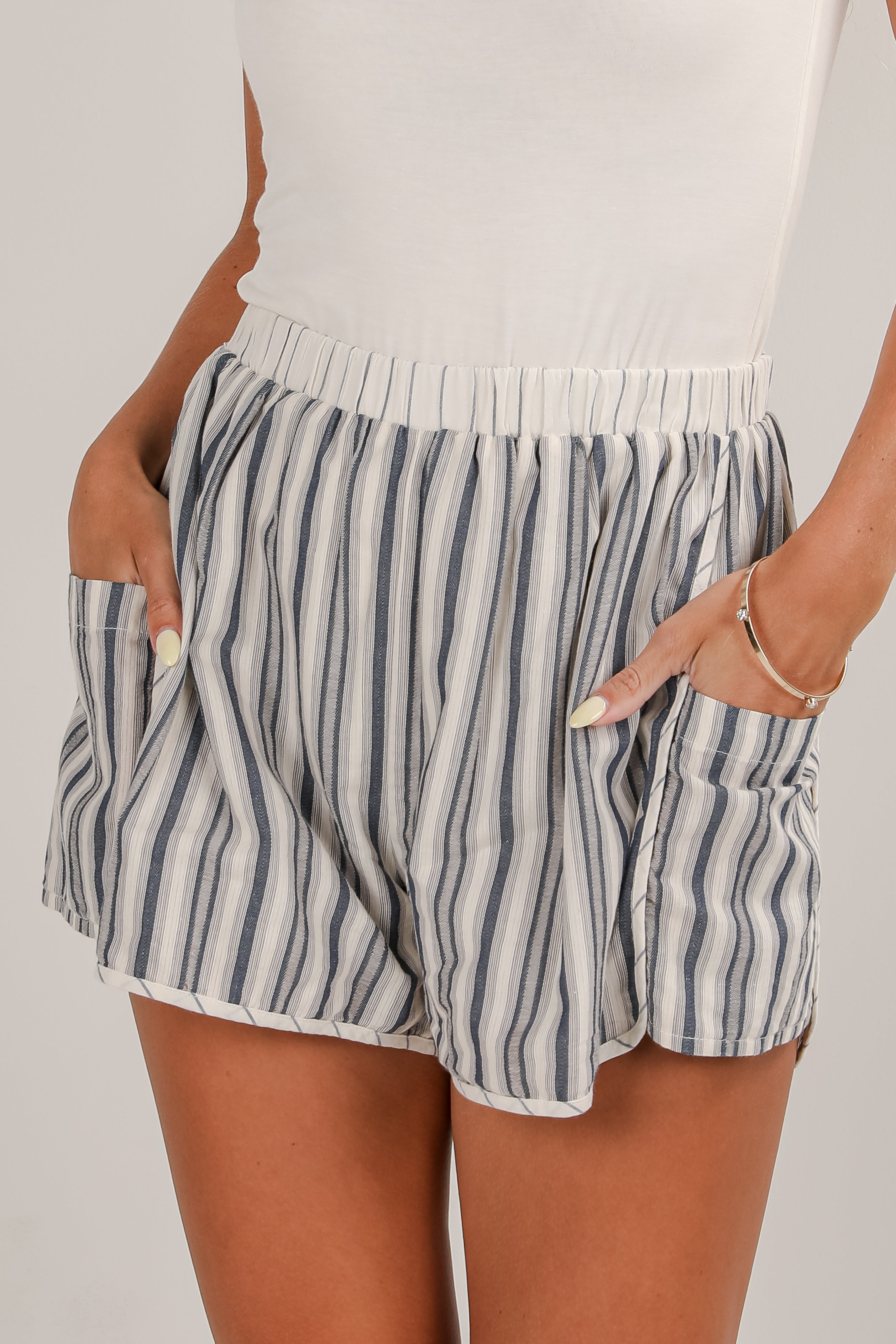 FINAL SALE - Just Breezin' By Blue Striped Shorts