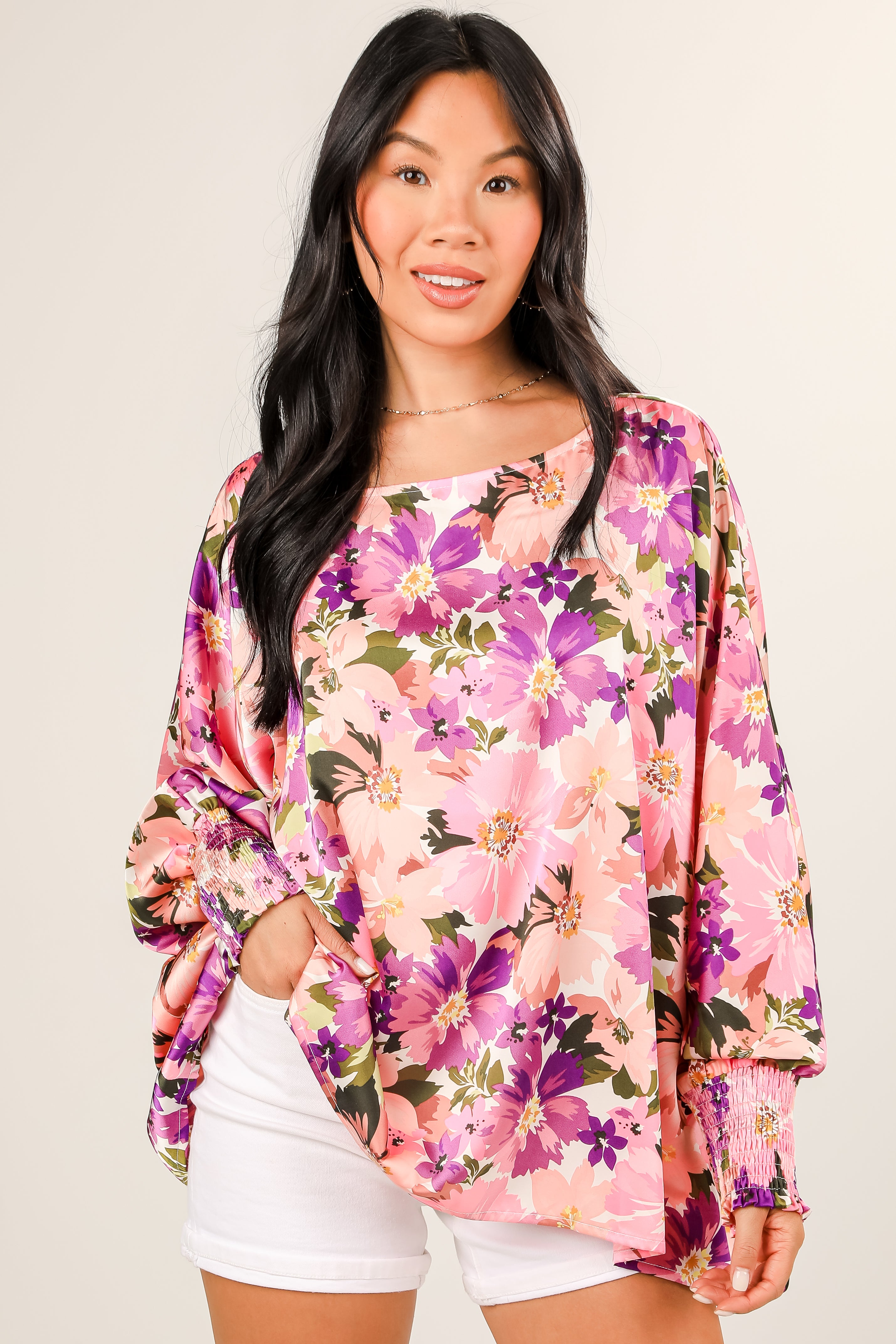 FINAL SALE - Extravagant Moment Pink Floral Blouse