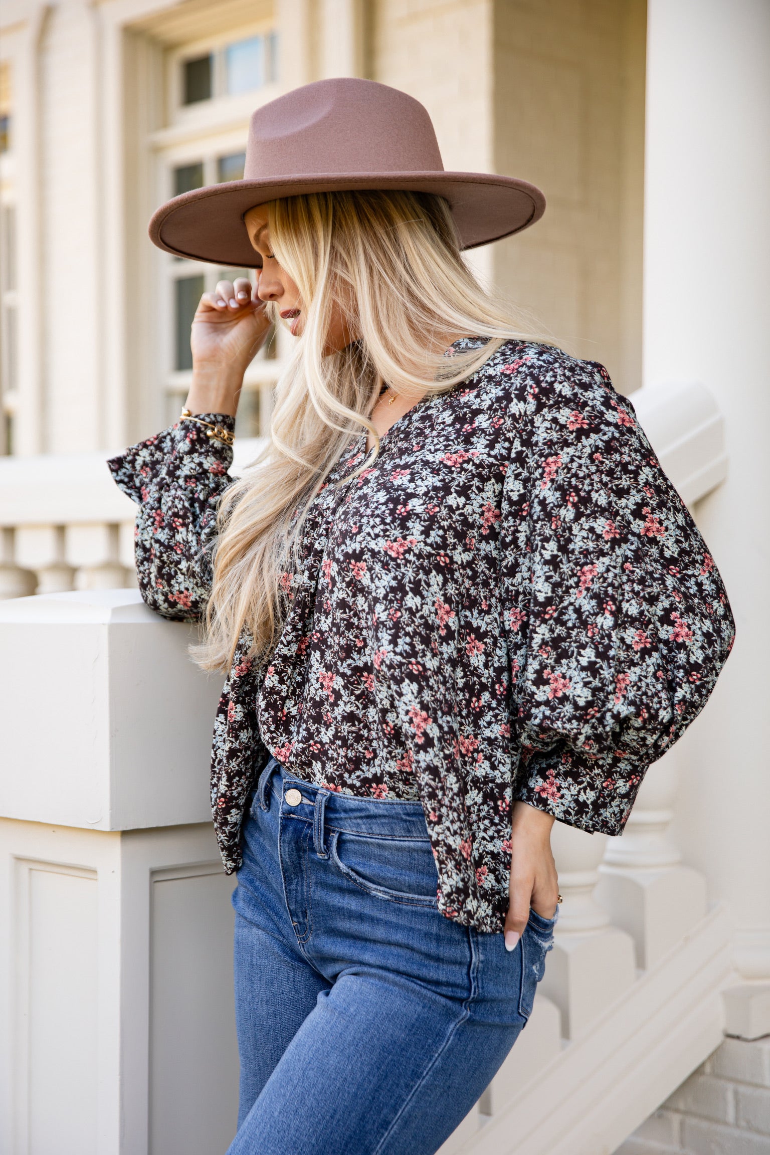 FINAL SALE - Dream About You Brown Floral Blouse