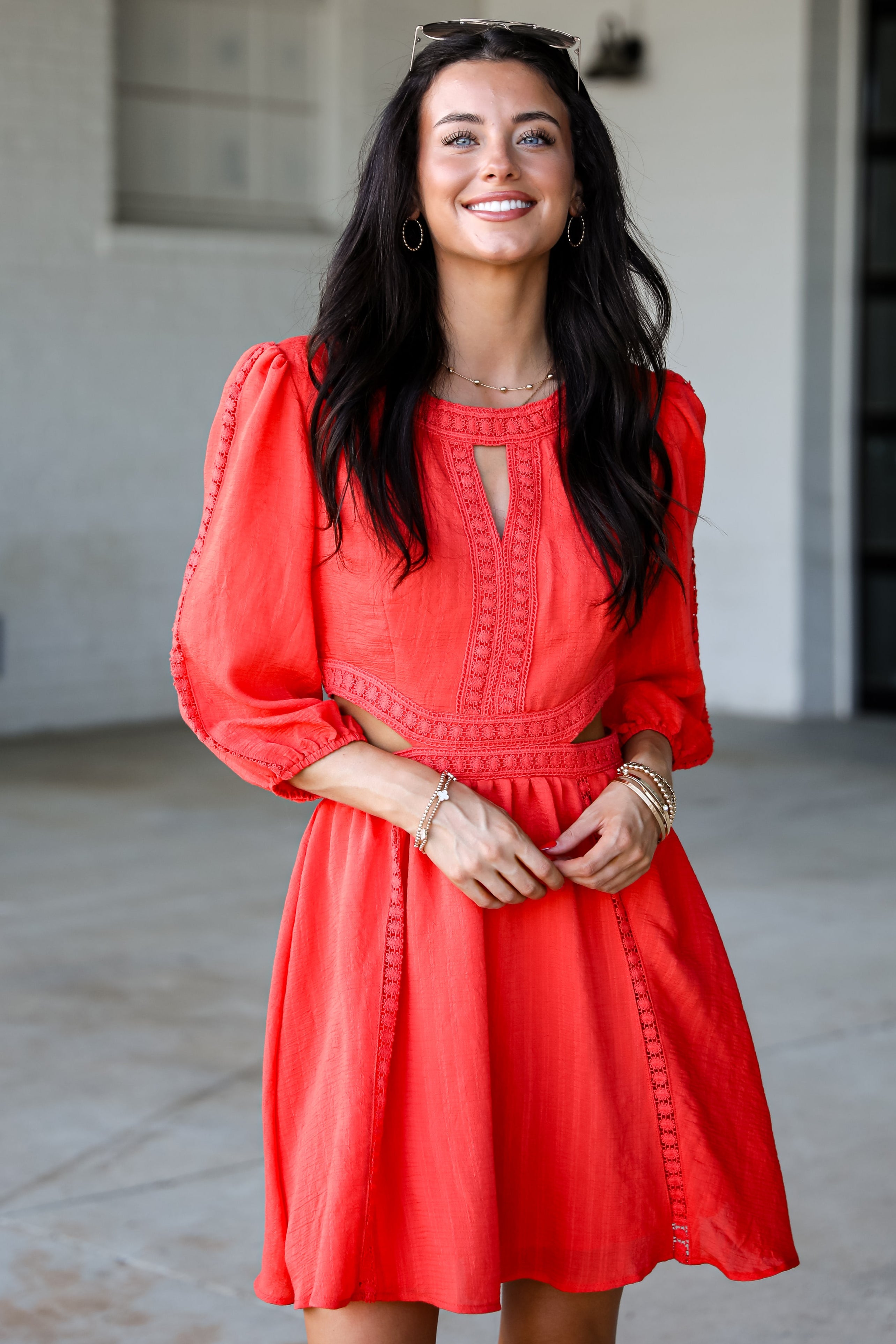 FINAL SALE - Keep It Up Red Cutout Mini Dress