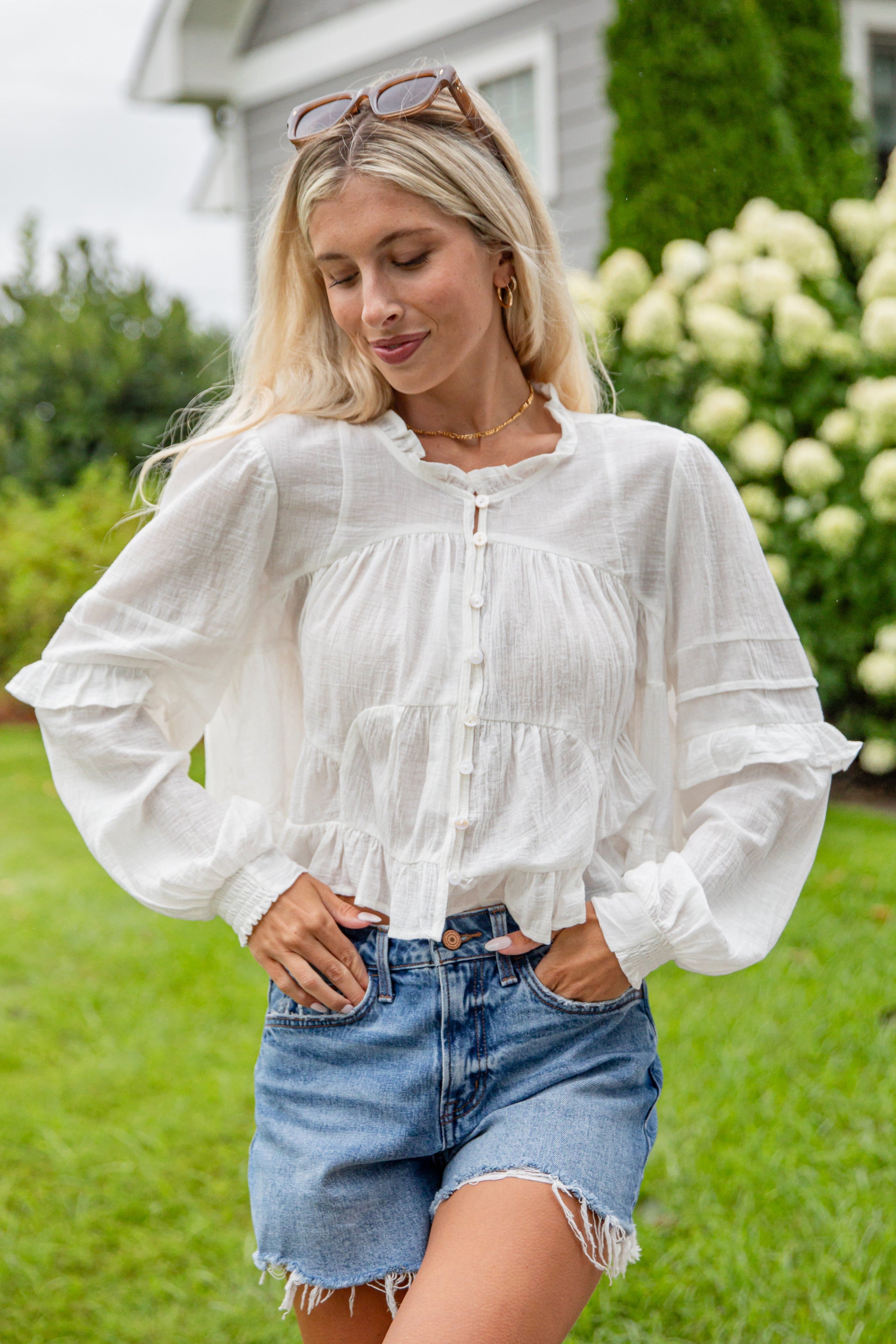 FINAL SALE - All Set To Go Off White Blouse