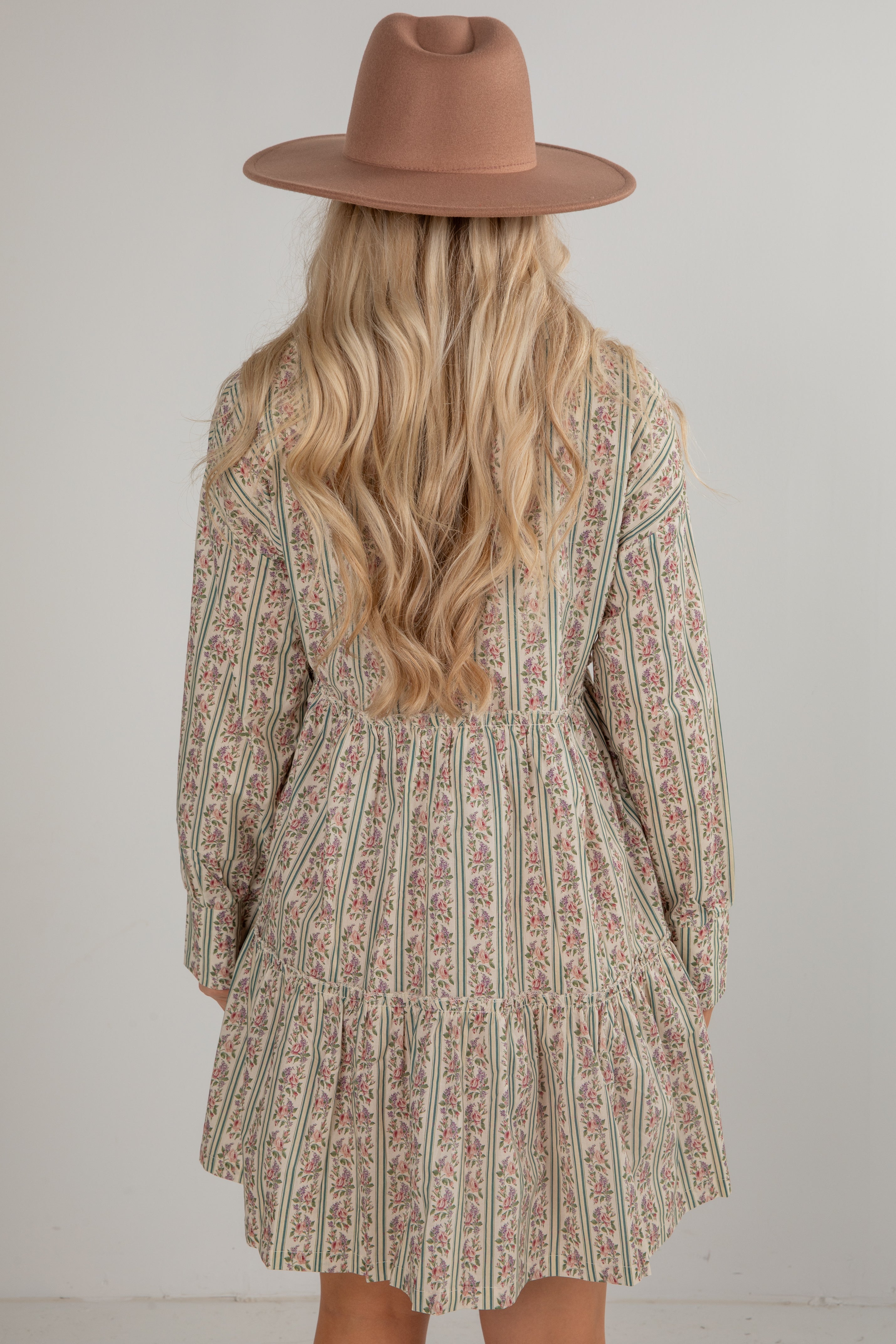 FINAL SALE - Spending Time Together Cream Floral Tiered Mini Dress