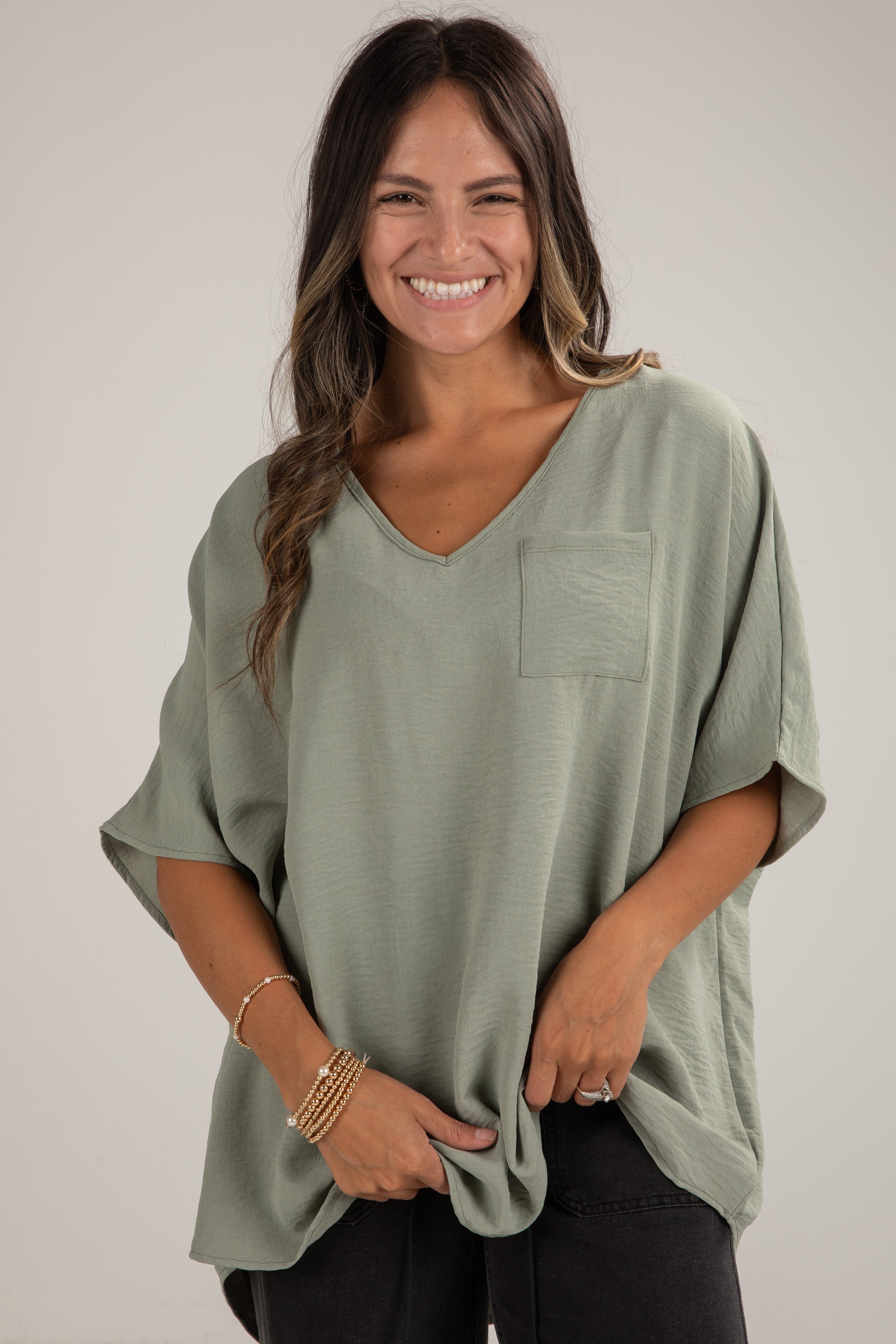 FINAL SALE - Keep It Cool Oversized Blouse - DU DEAL