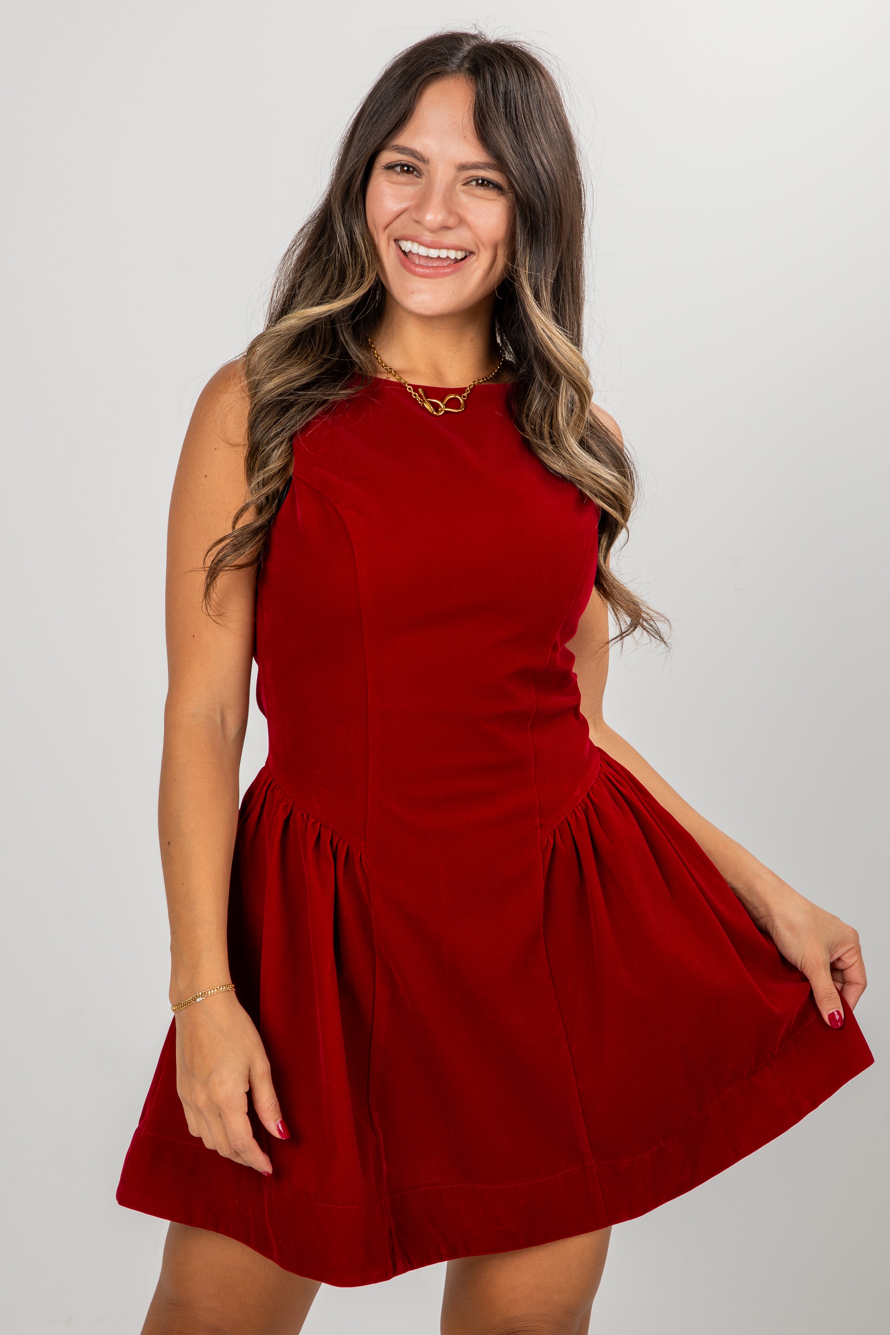 FINAL SALE - Sugarplum Red Velvet Dress