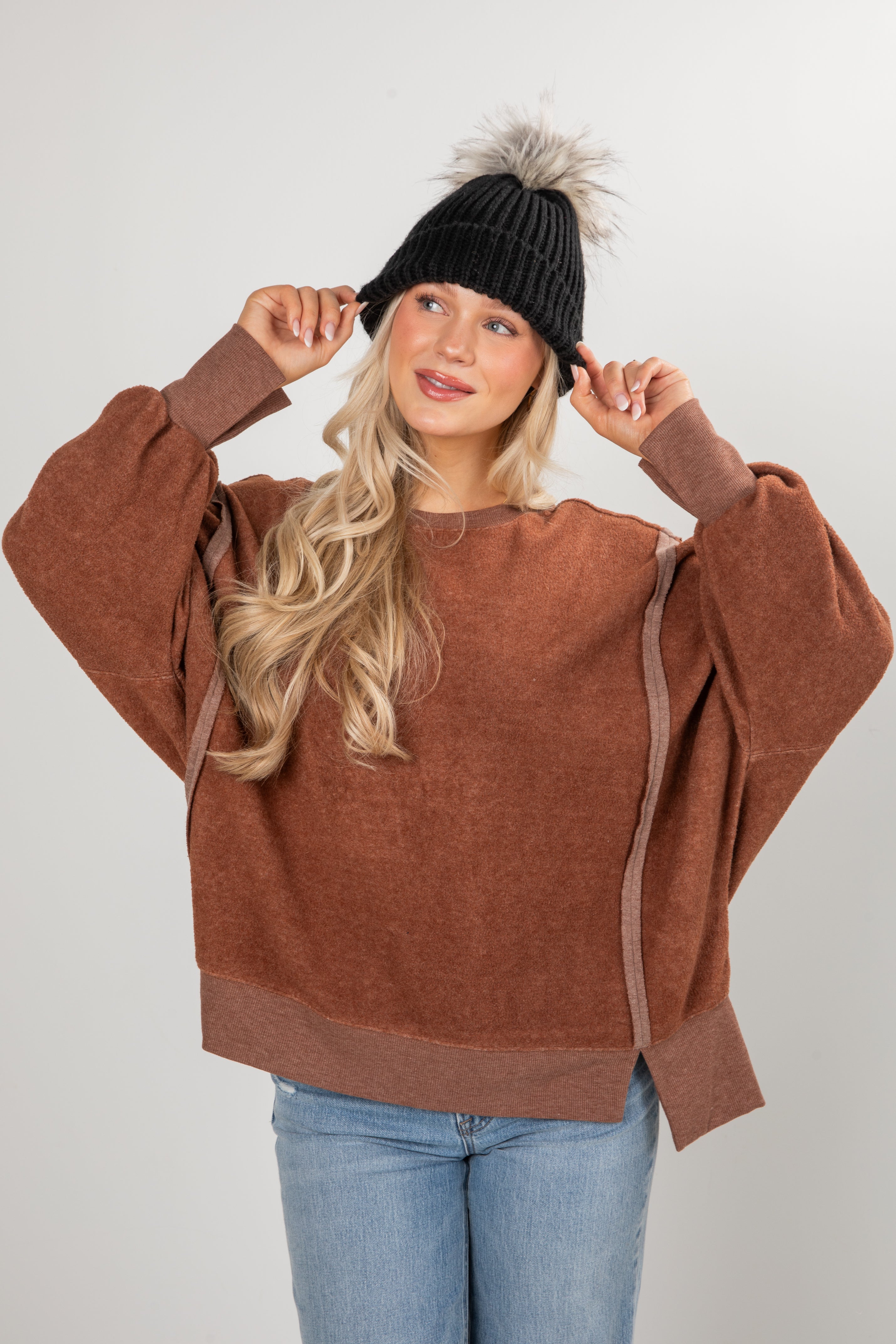 FINAL SALE - Snuggly Touch Soft Knit Oversized Pullover - DOORBUSTER