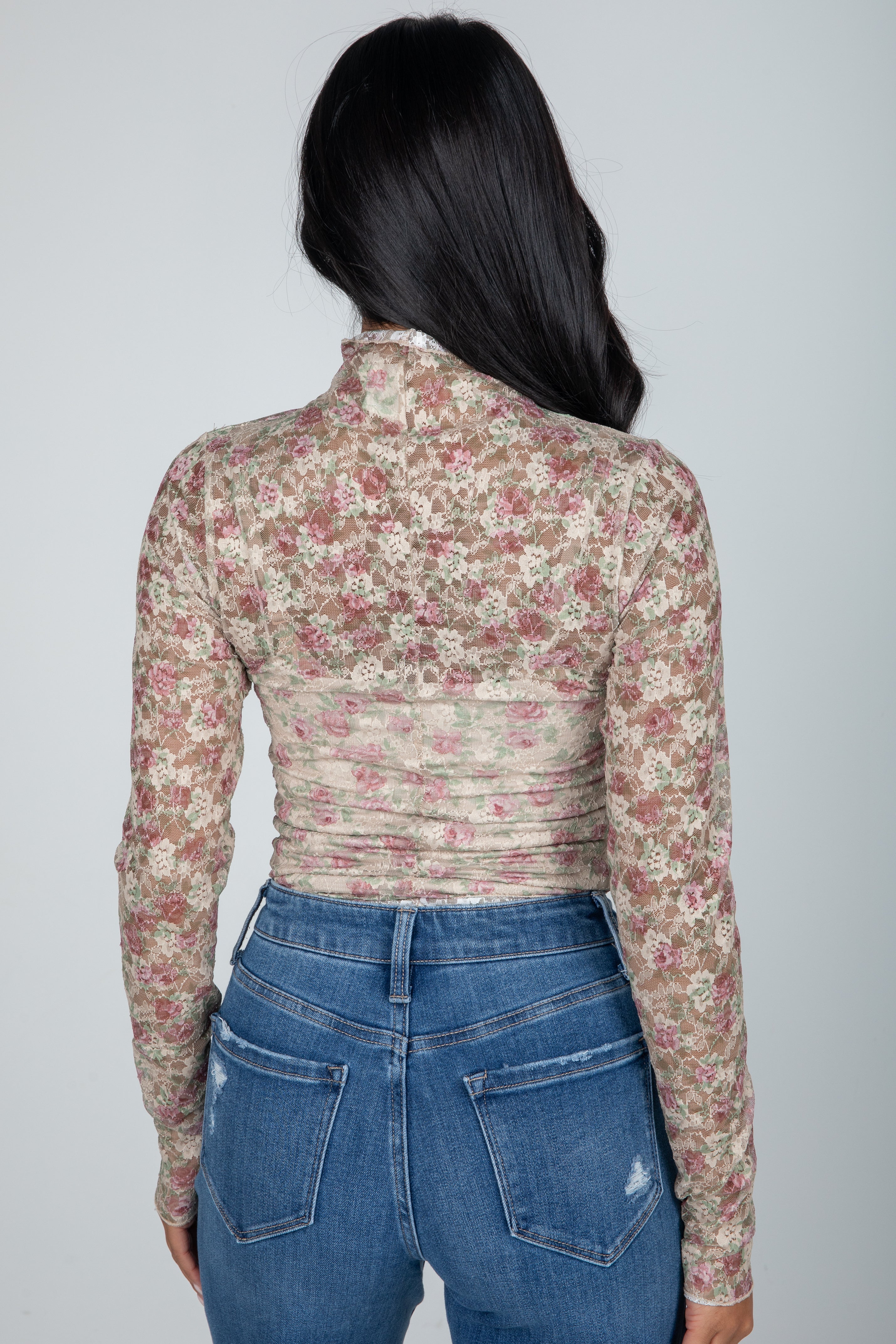 FINAL SALE - Freshly Picked Floral Mesh Lace Top - DU DEAL