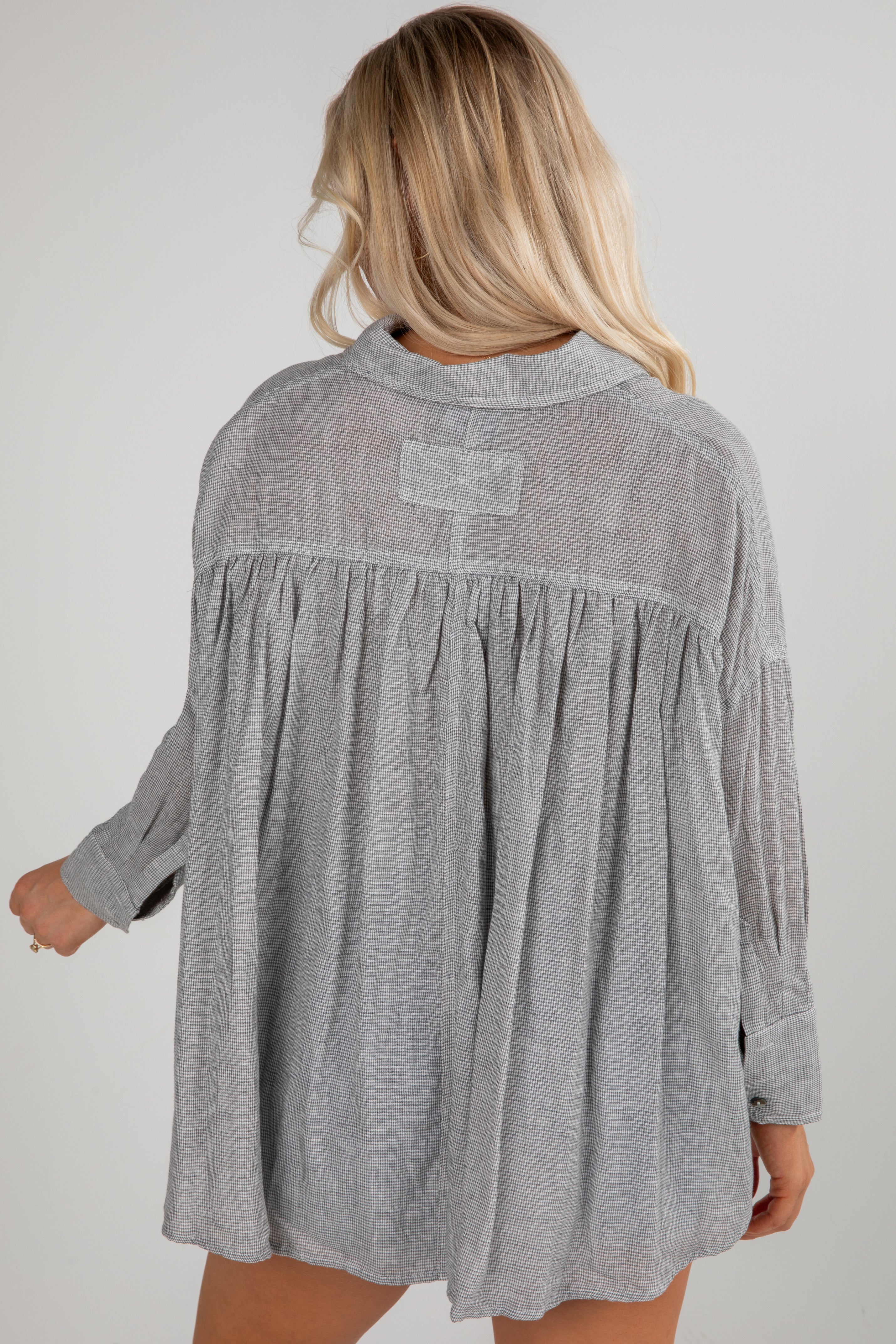 FINAL SALE - With You My Darling Grey Button-Up Blouse