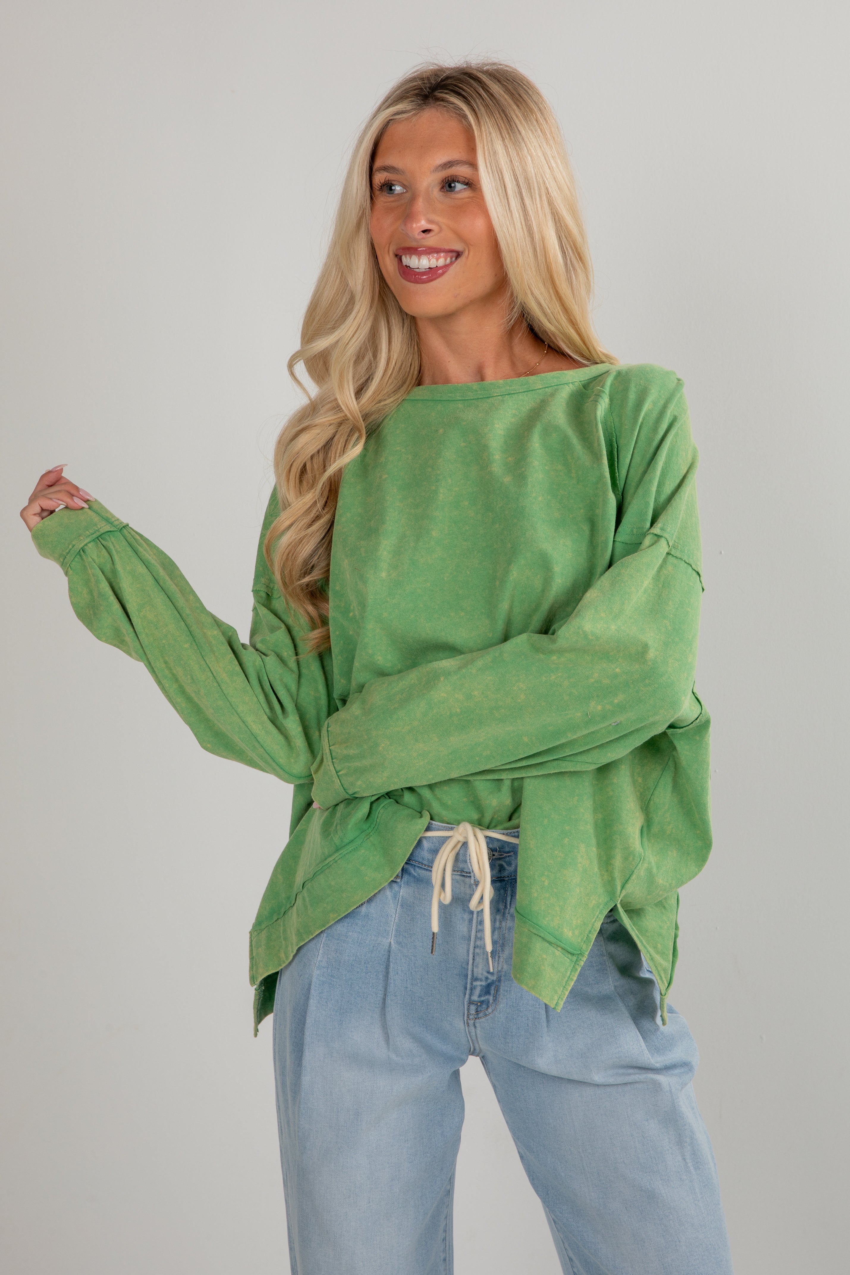 FINAL SALE - Best Start To The Day Kelly Green Top
