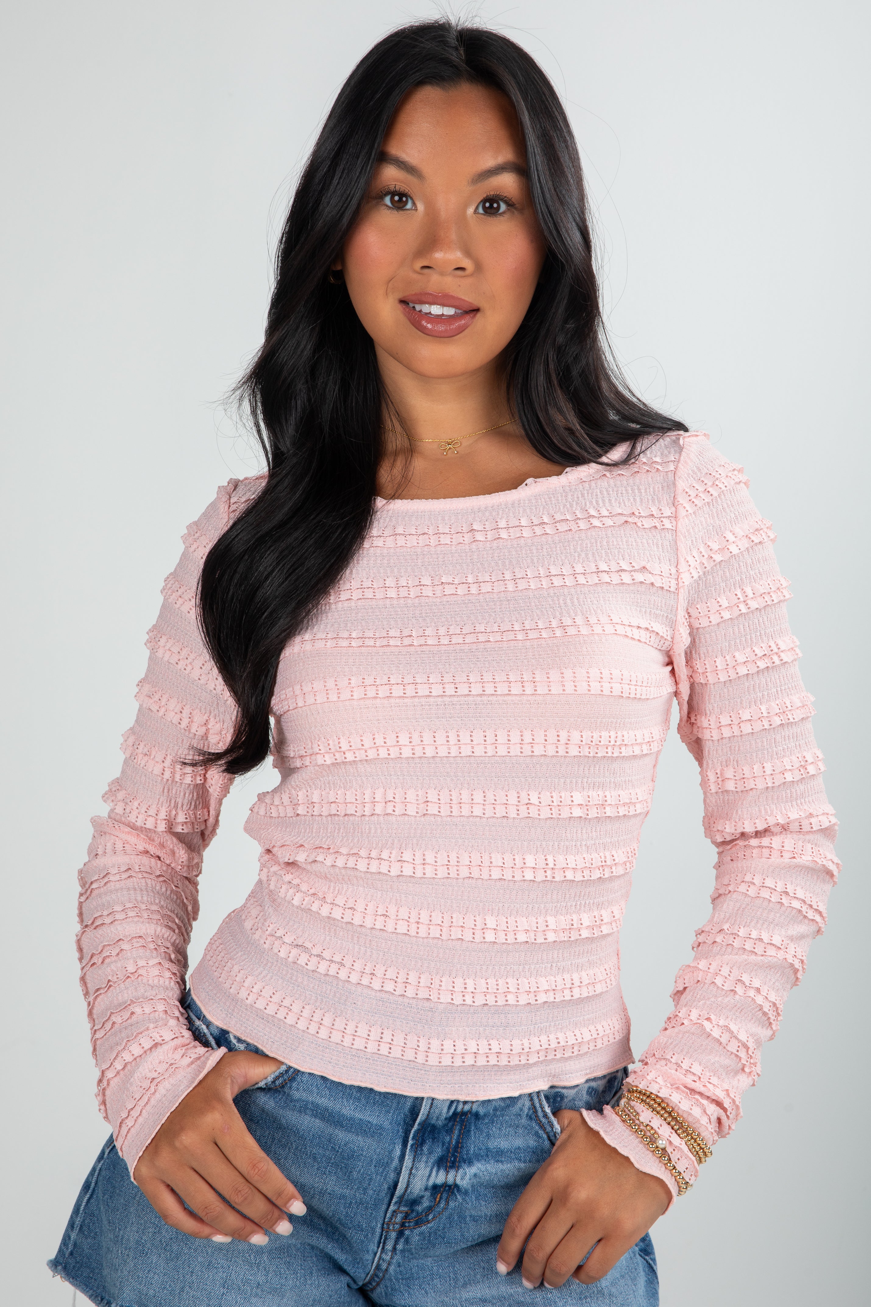 FINAL SALE - Moment Of Time Pink Lace Top