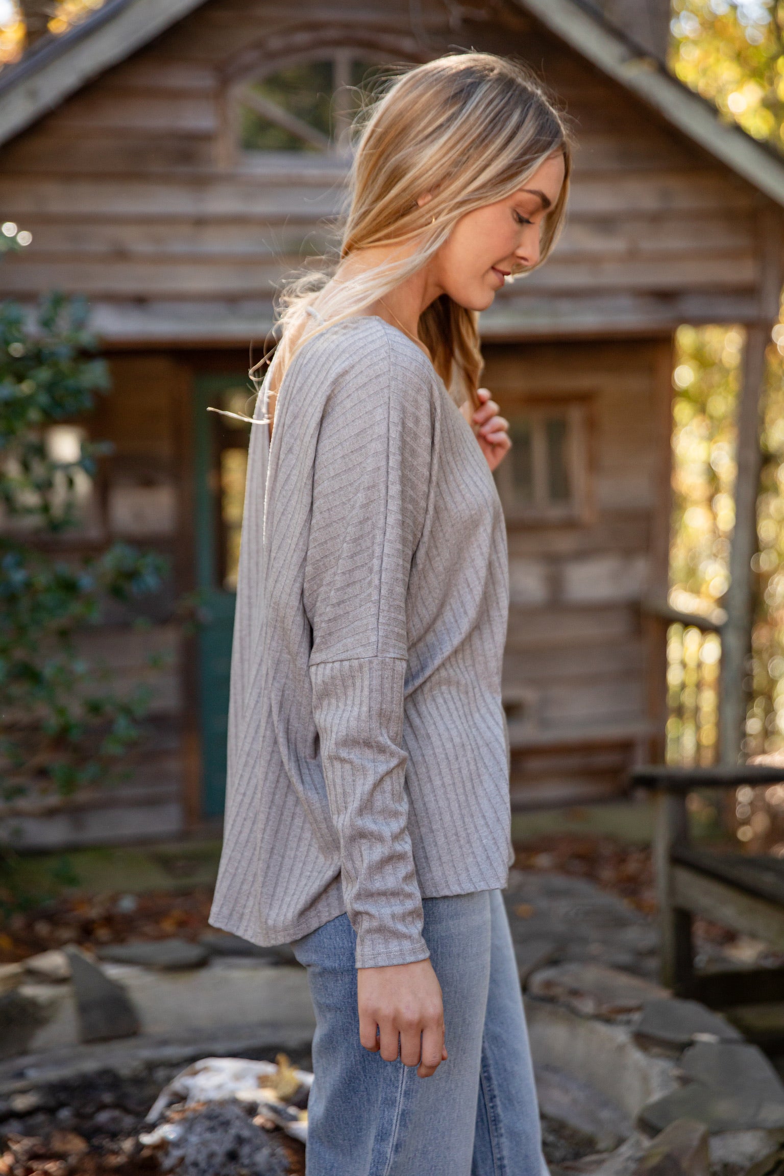 FINAL SALE - Believe In You Ribbed Knit Open Back Top - DU DEAL