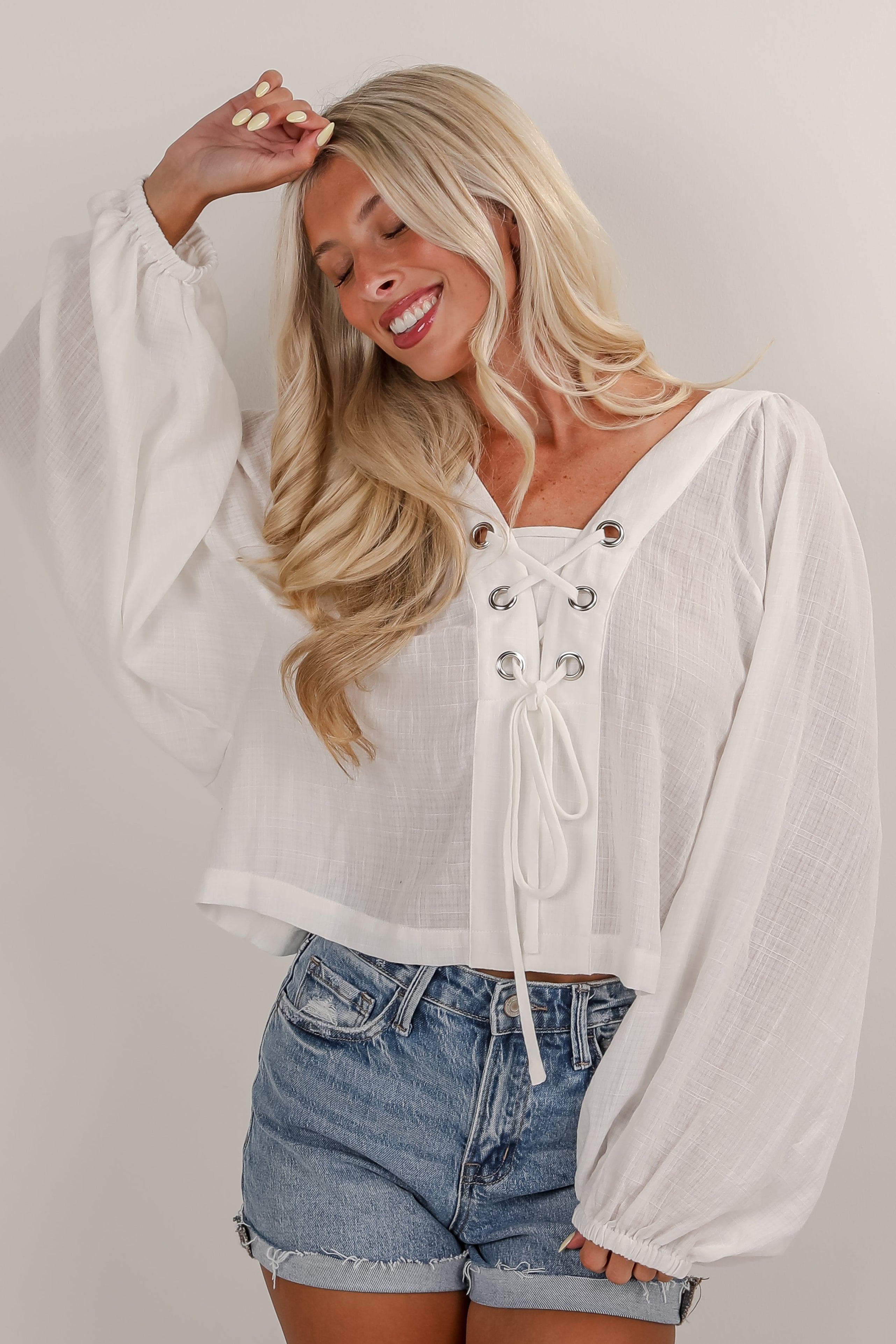 FINAL SALE - Sweet Thoughts White Blouse