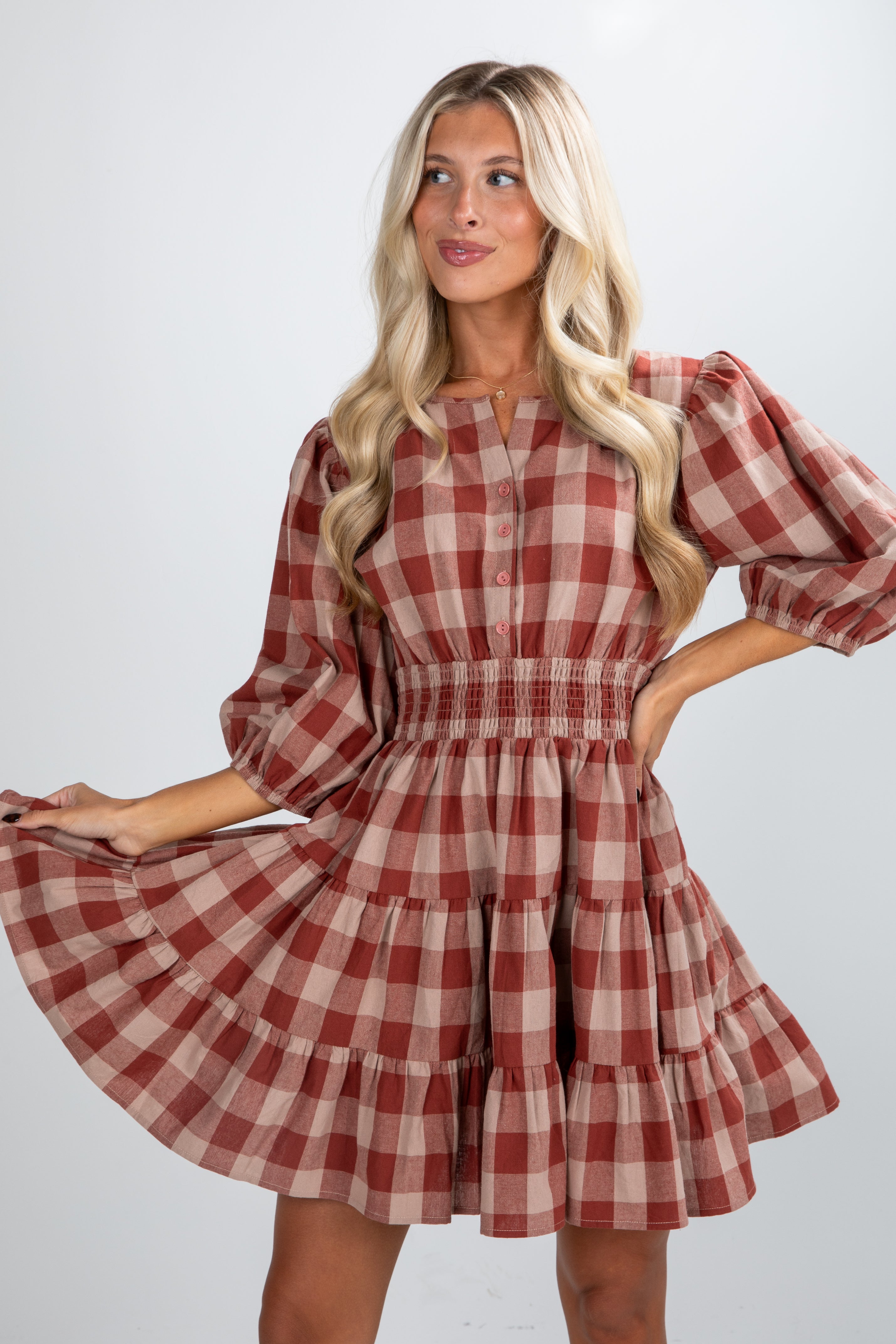 FINAL SALE - Don't Think Twice Plaid Mini Dress