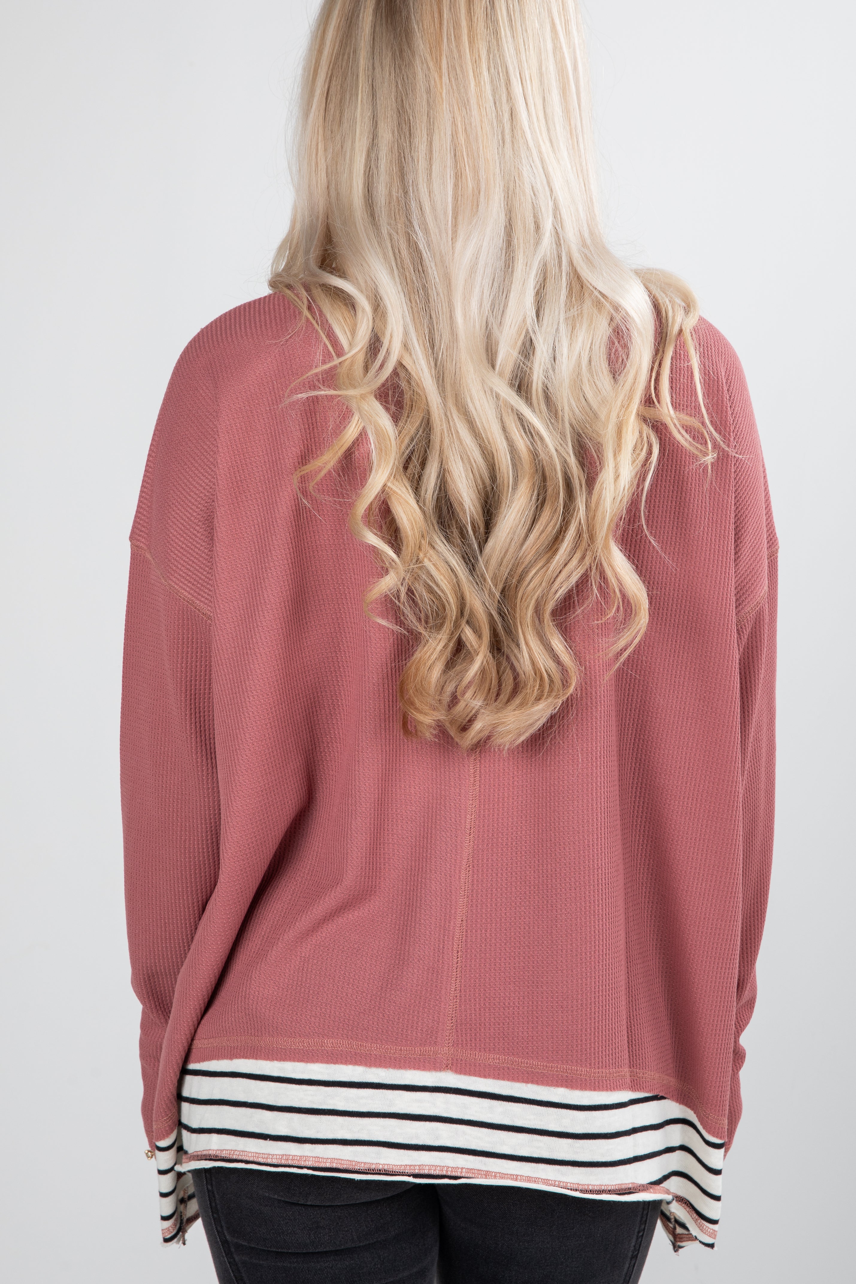 FINAL SALE - Beautifully Stated Mauve Waffle Knit Top