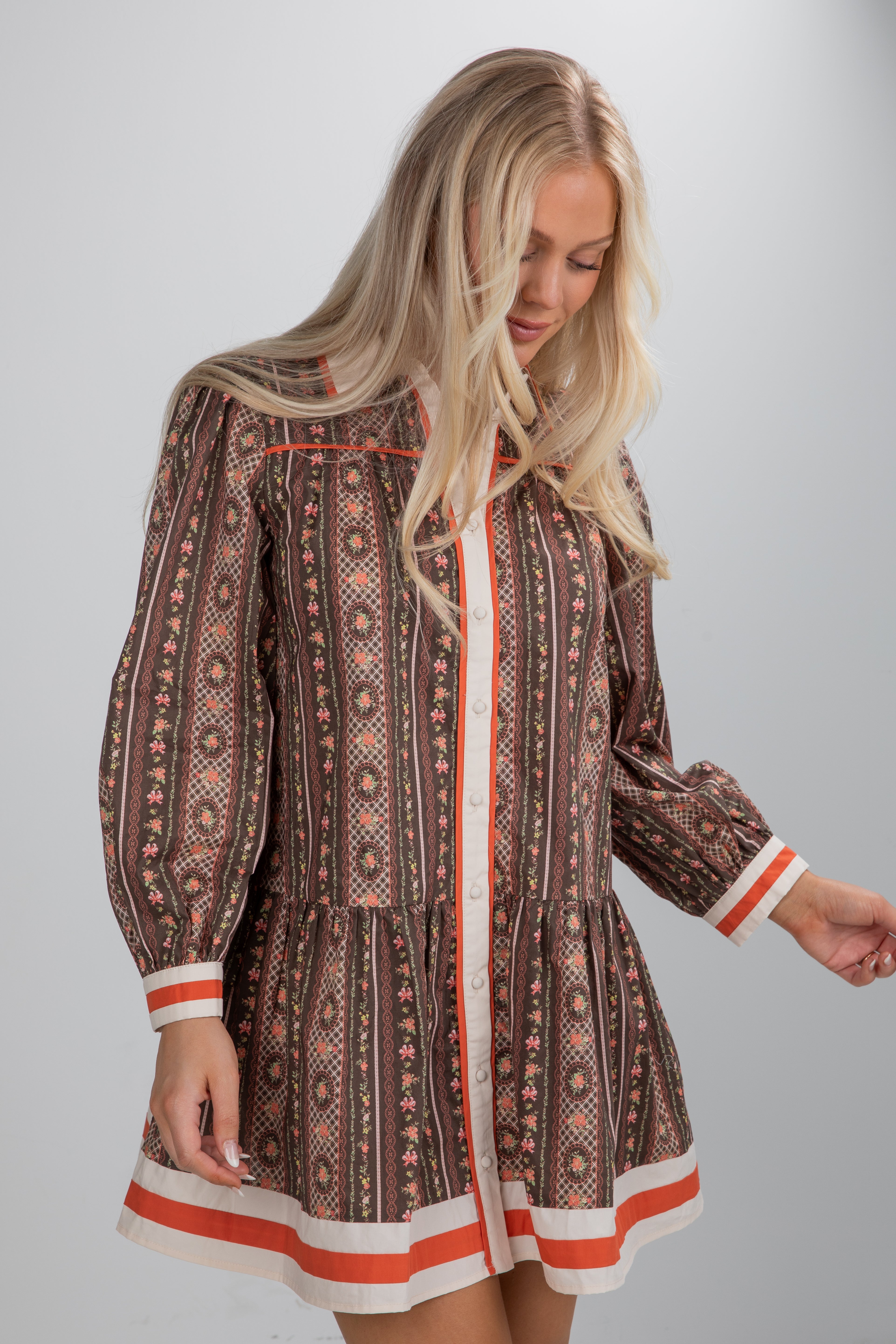 FINAL SALE - Festive Flair Olive Floral Mini Dress