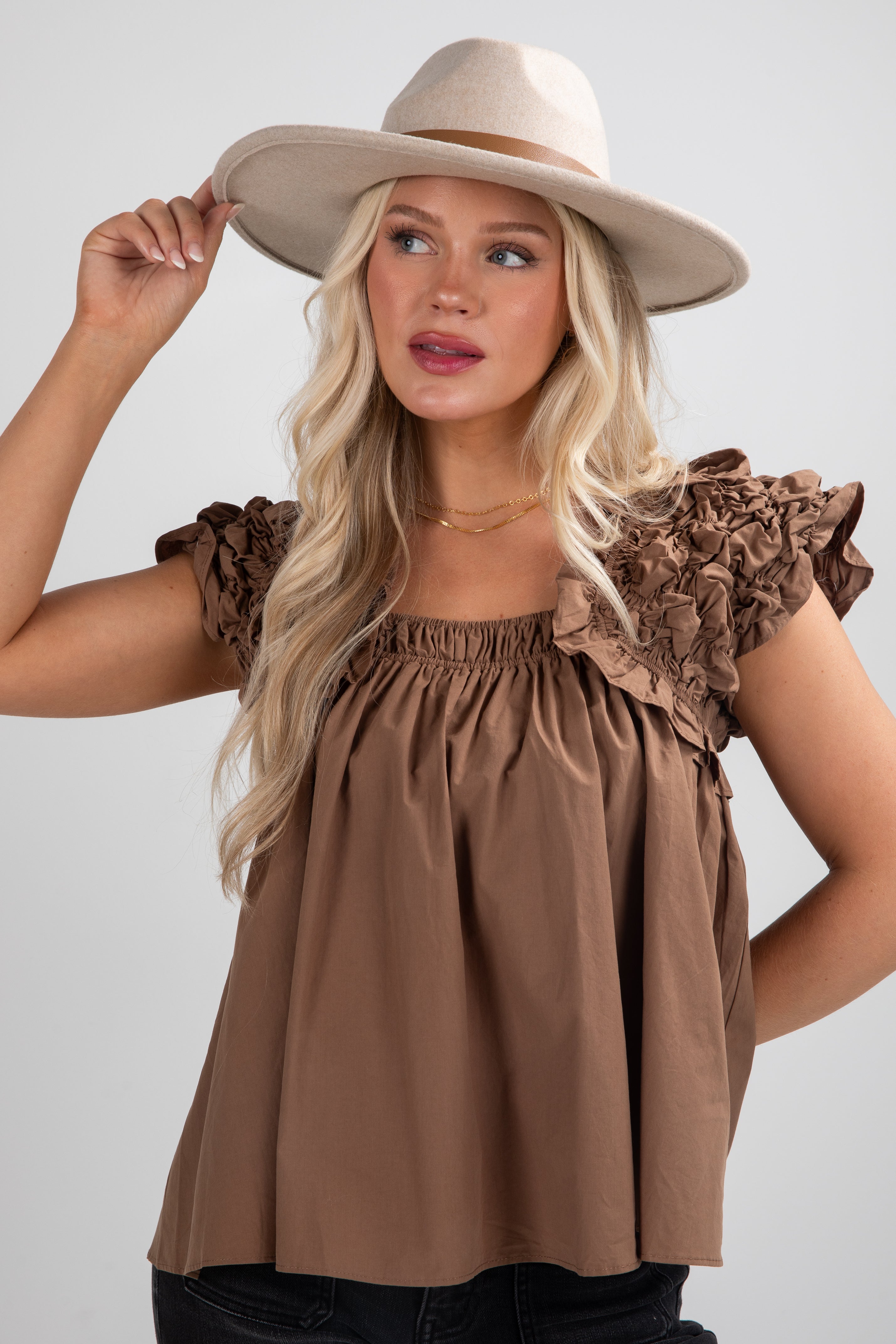 FINAL SALE - Find It Again Smocked Blouse