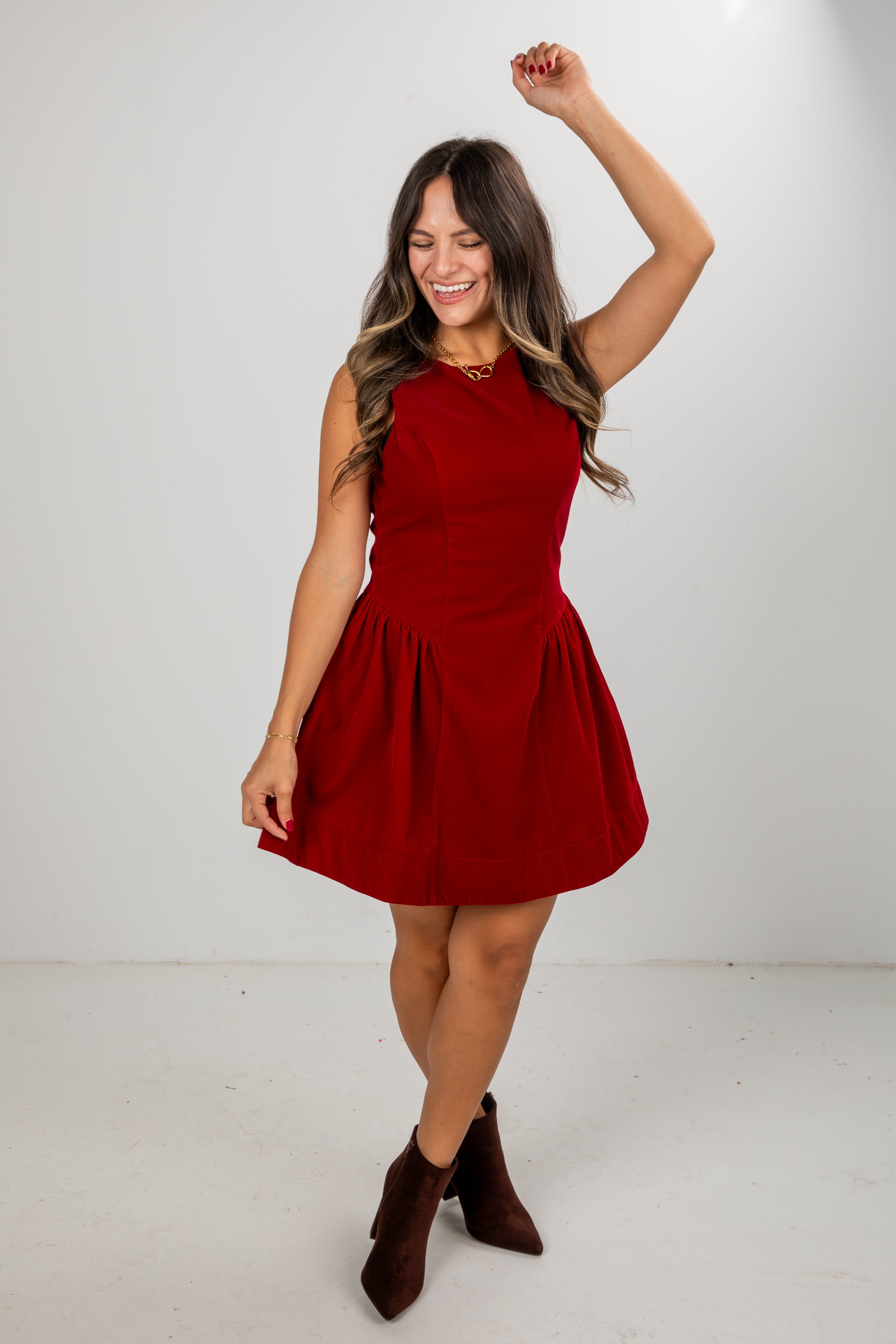FINAL SALE - Sugarplum Red Velvet Dress