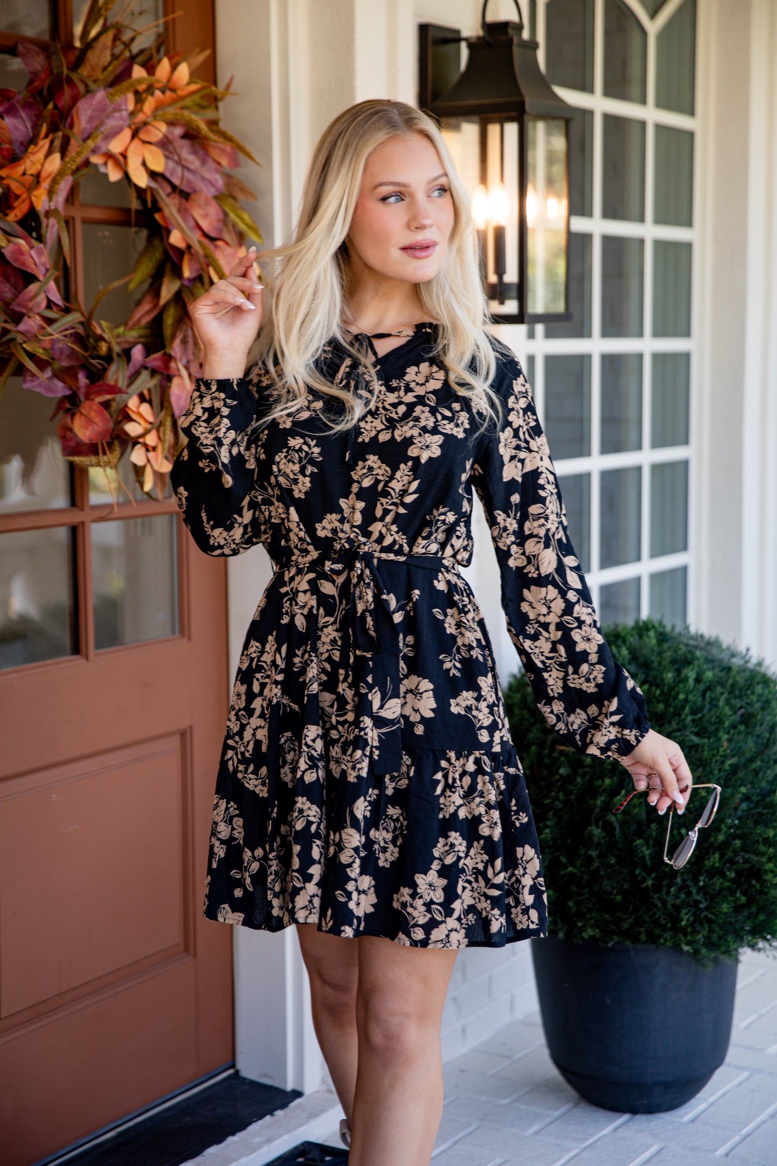 FINAL SALE - Going Out There Black Floral Mini Dress