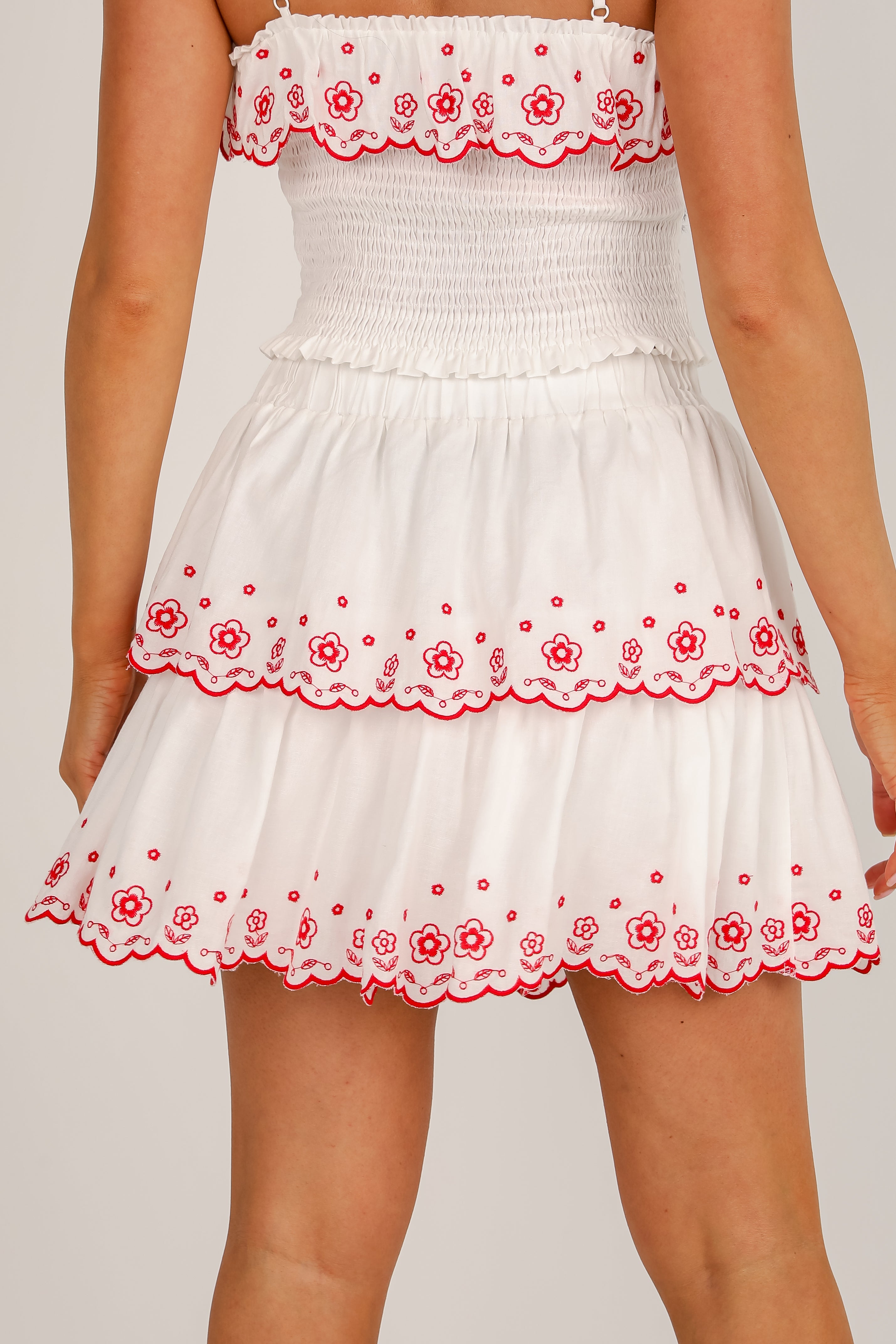 FINAL SALE - American Summer White Tiered Skort