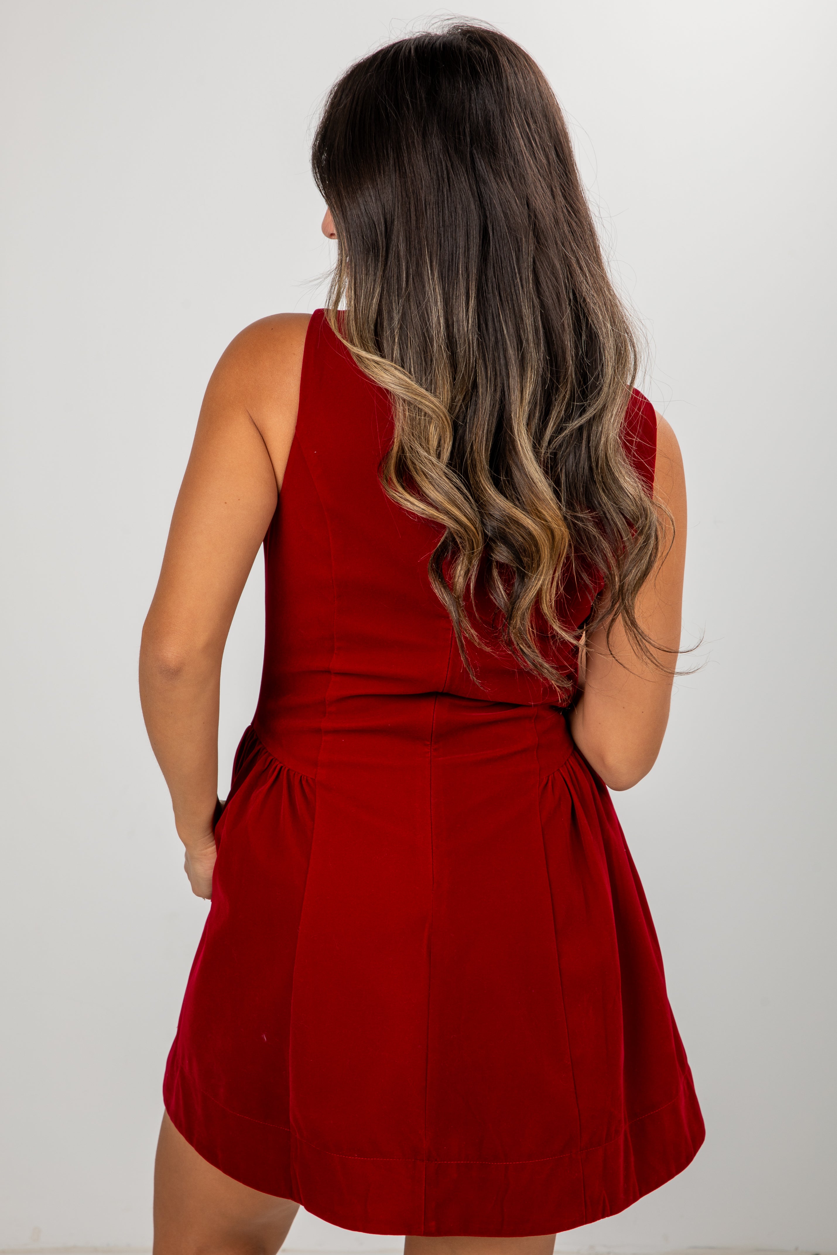 FINAL SALE - Sugarplum Red Velvet Dress
