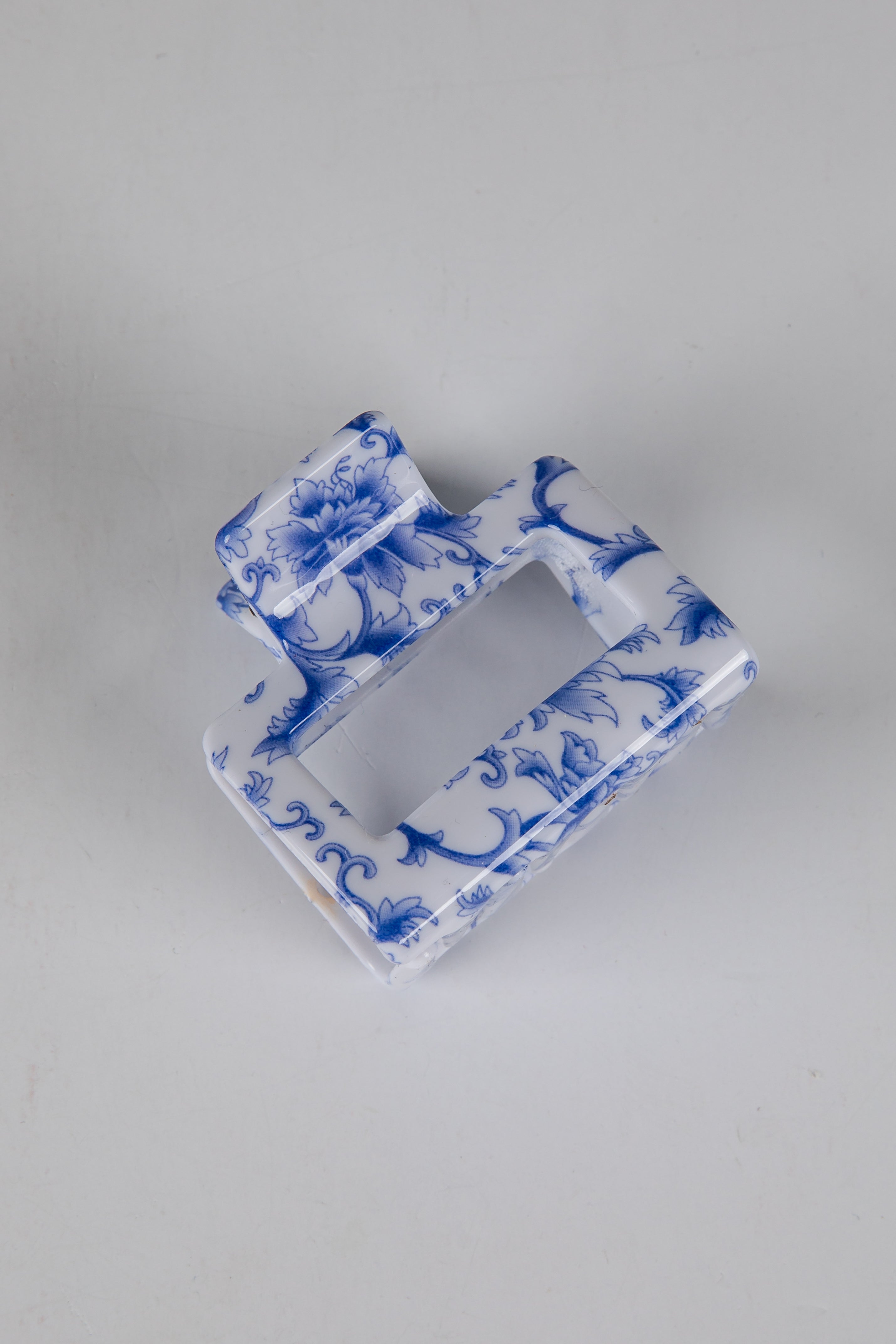 Sweet Credentials Navy Floral Mini Rectangle Claw Hair Clip