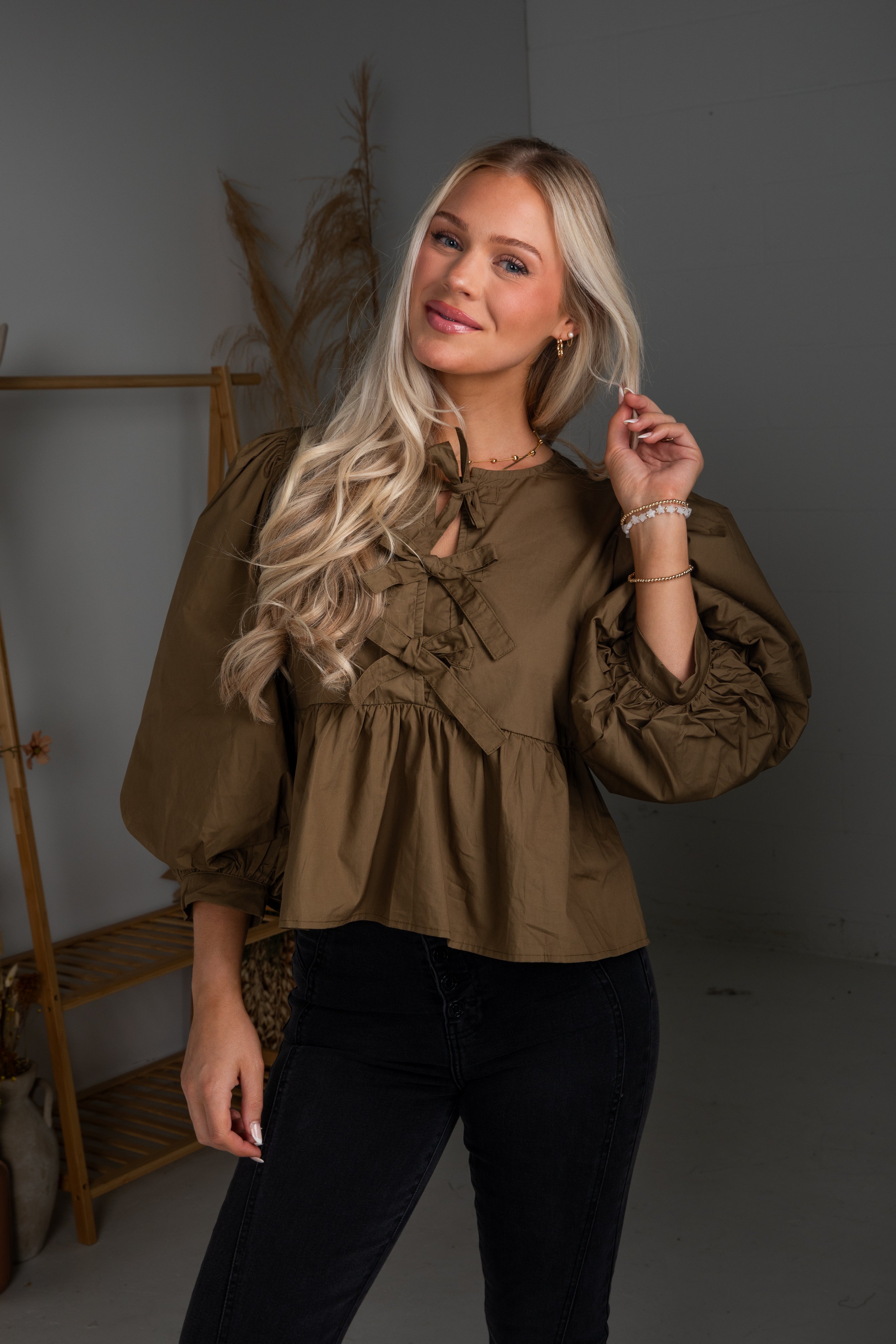FINAL SALE - Just One Chance Tie Blouse