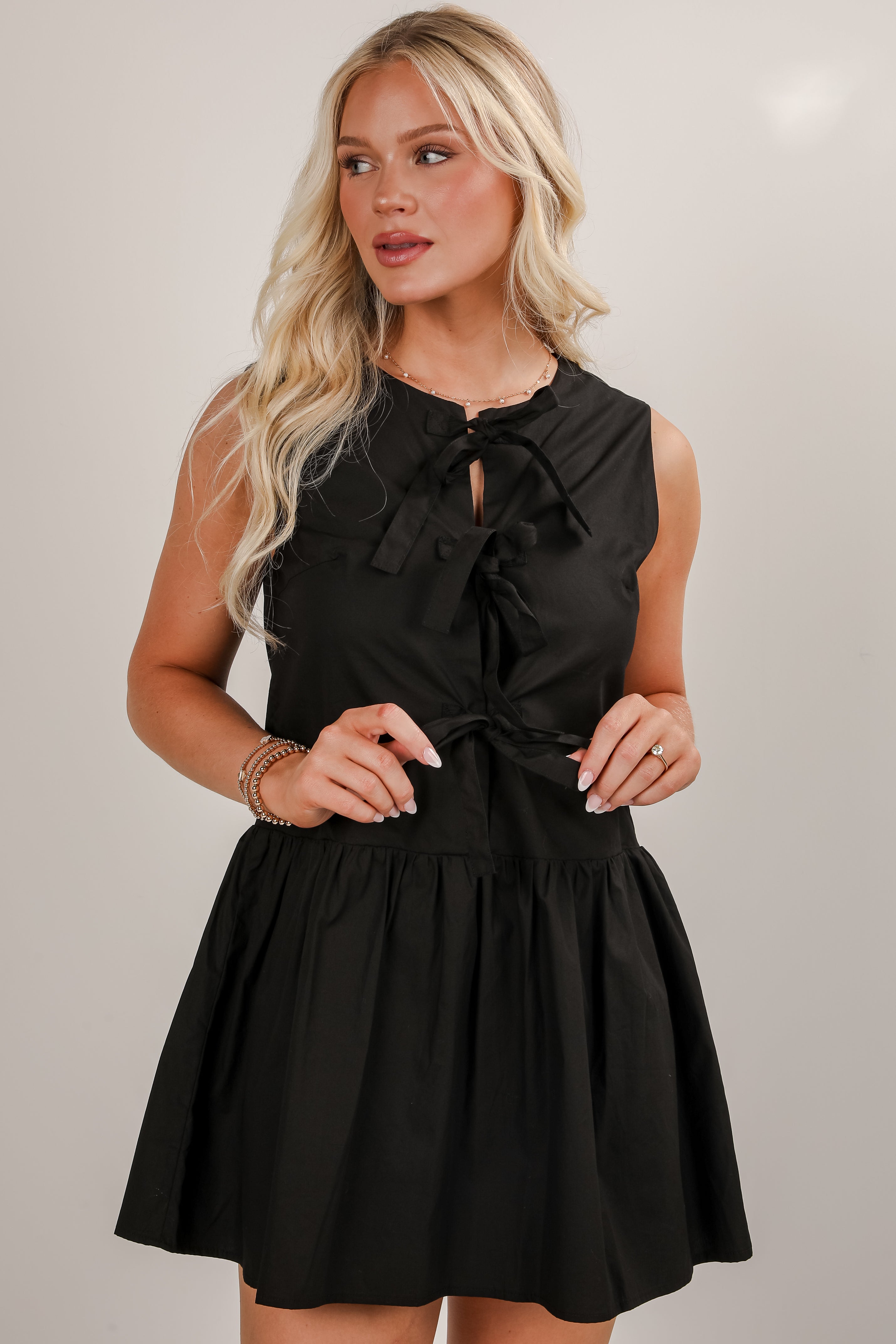 FINAL SALE - Coming Back For You Bow Mini Dress