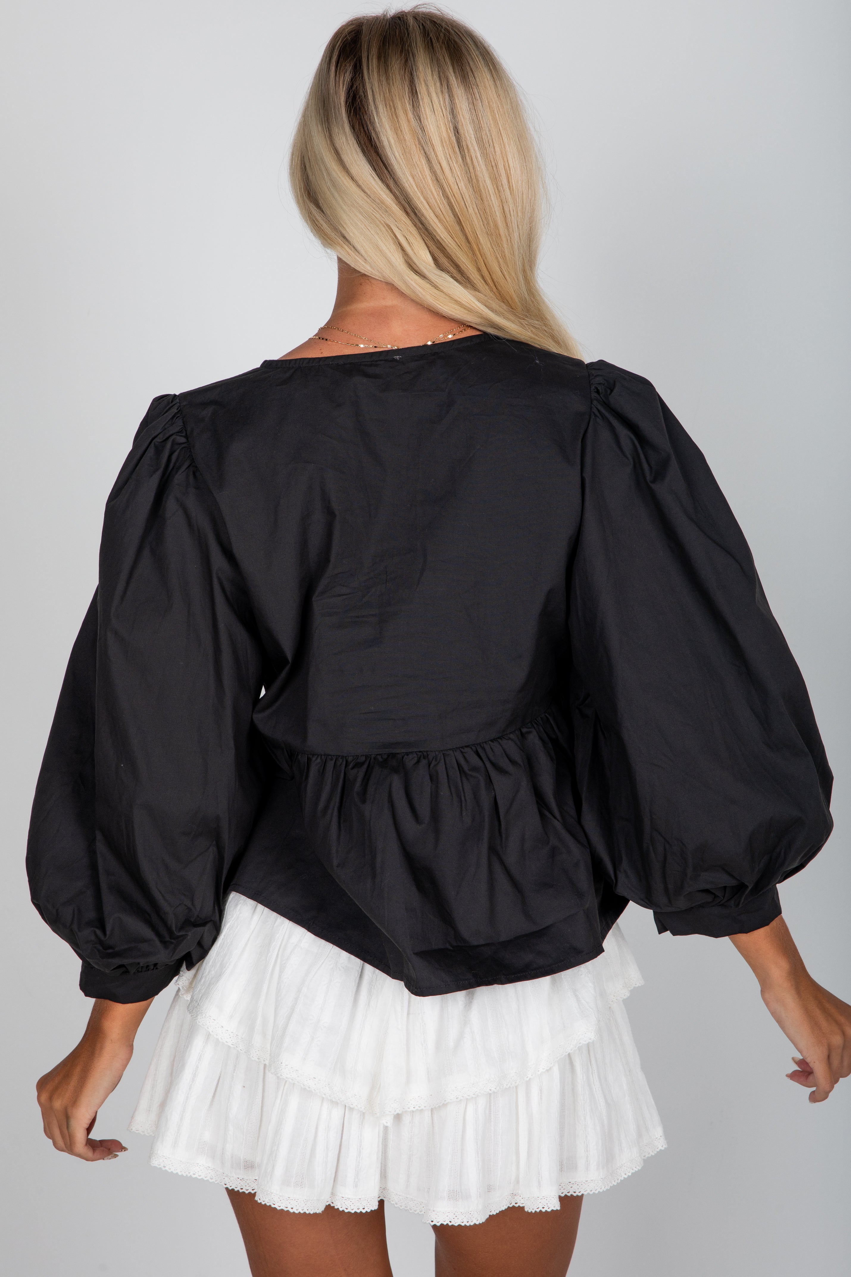 FINAL SALE - Just One Chance Tie Blouse
