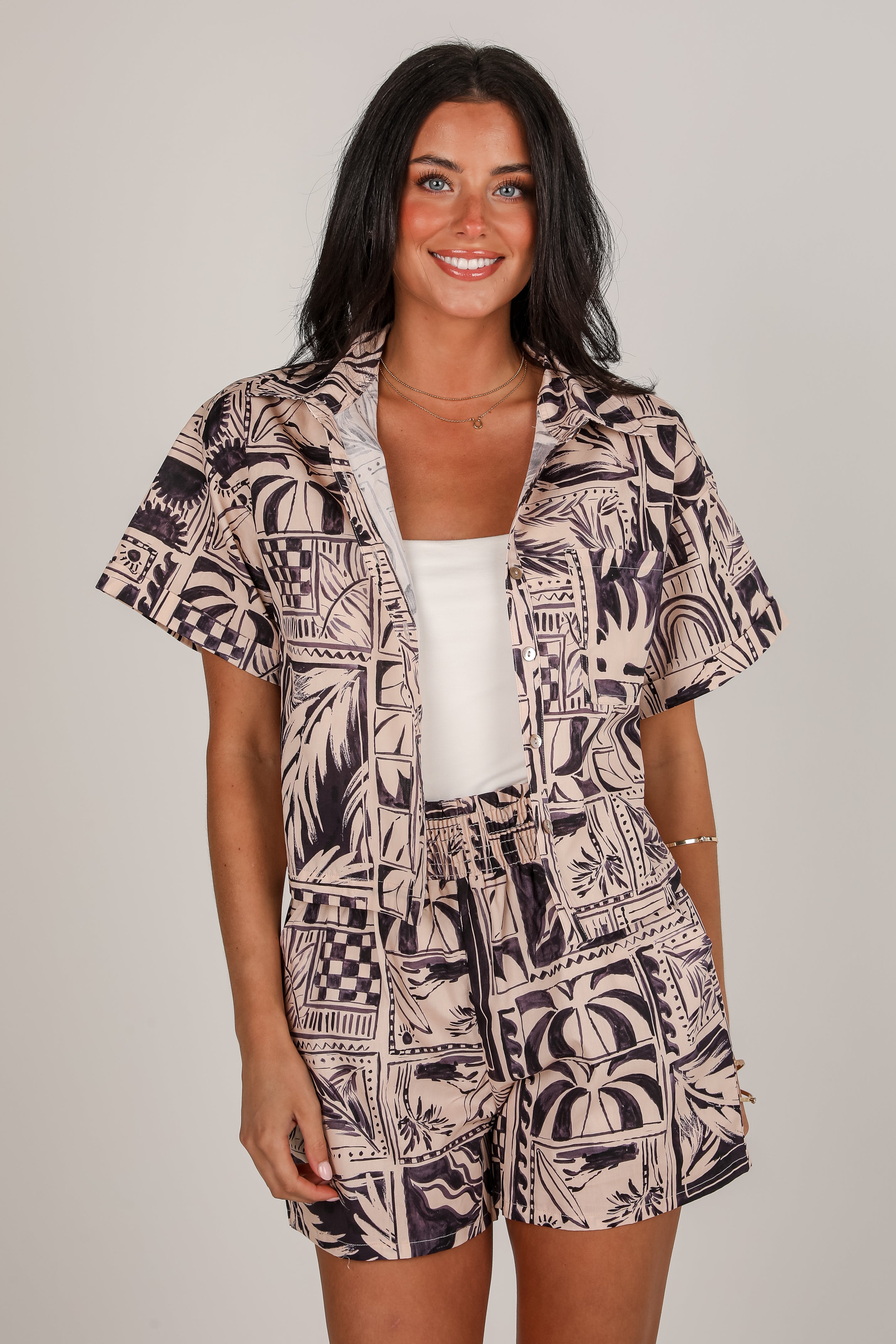 FINAL SALE - Breezy Essential Blush Tropical Shorts