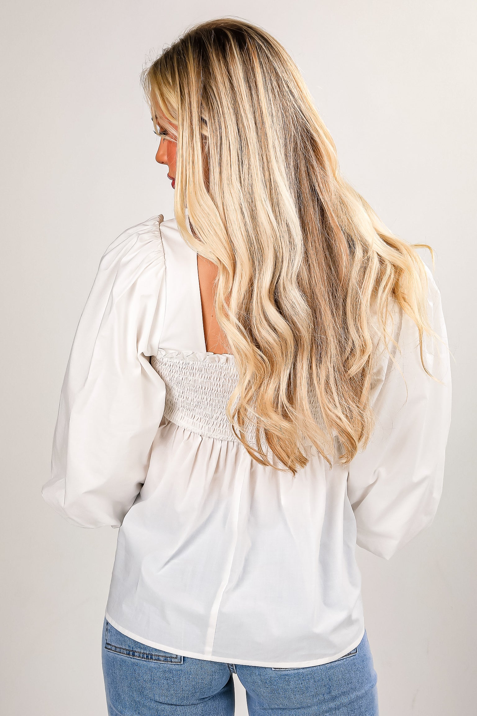 FINAL SALE - There For It Off White Babydoll Blouse