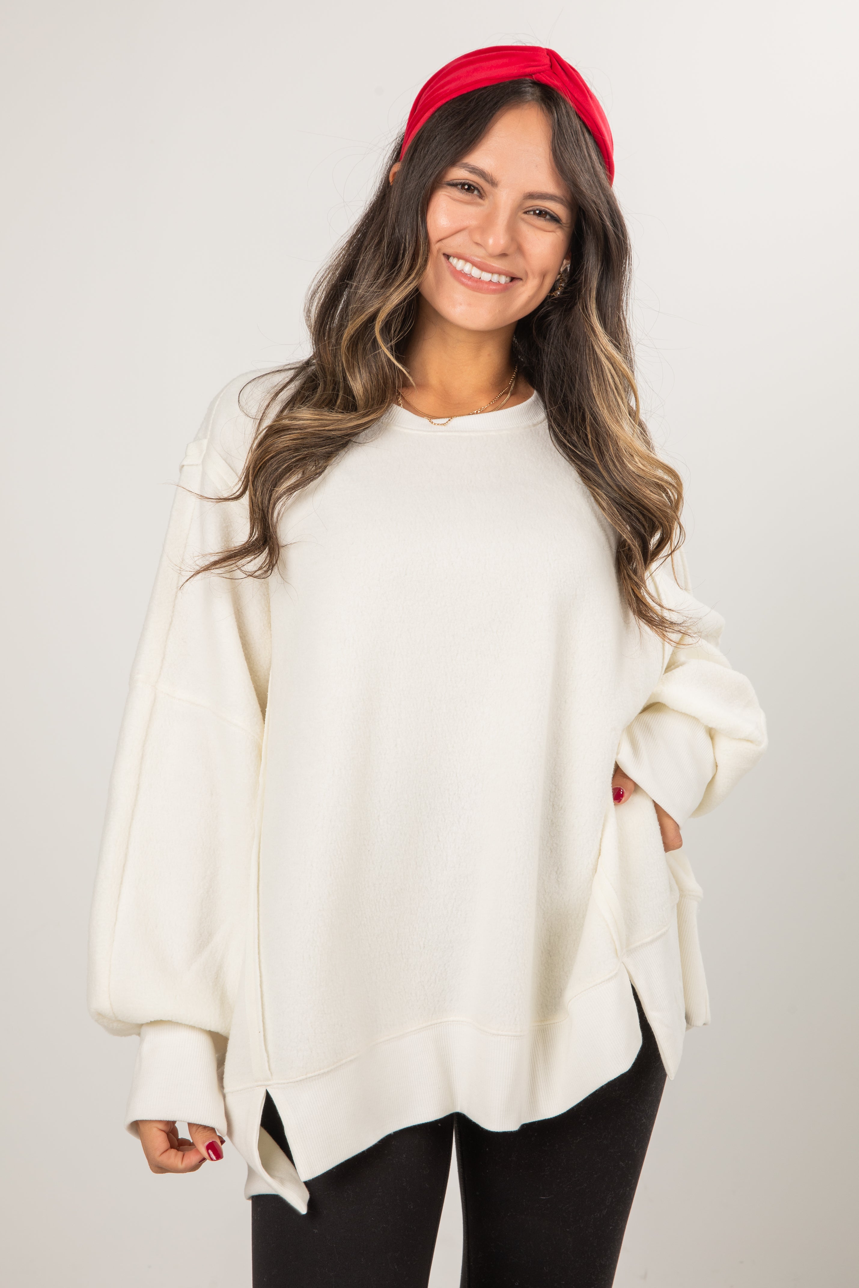 FINAL SALE - Snuggly Touch Soft Knit Oversized Pullover - DOORBUSTER