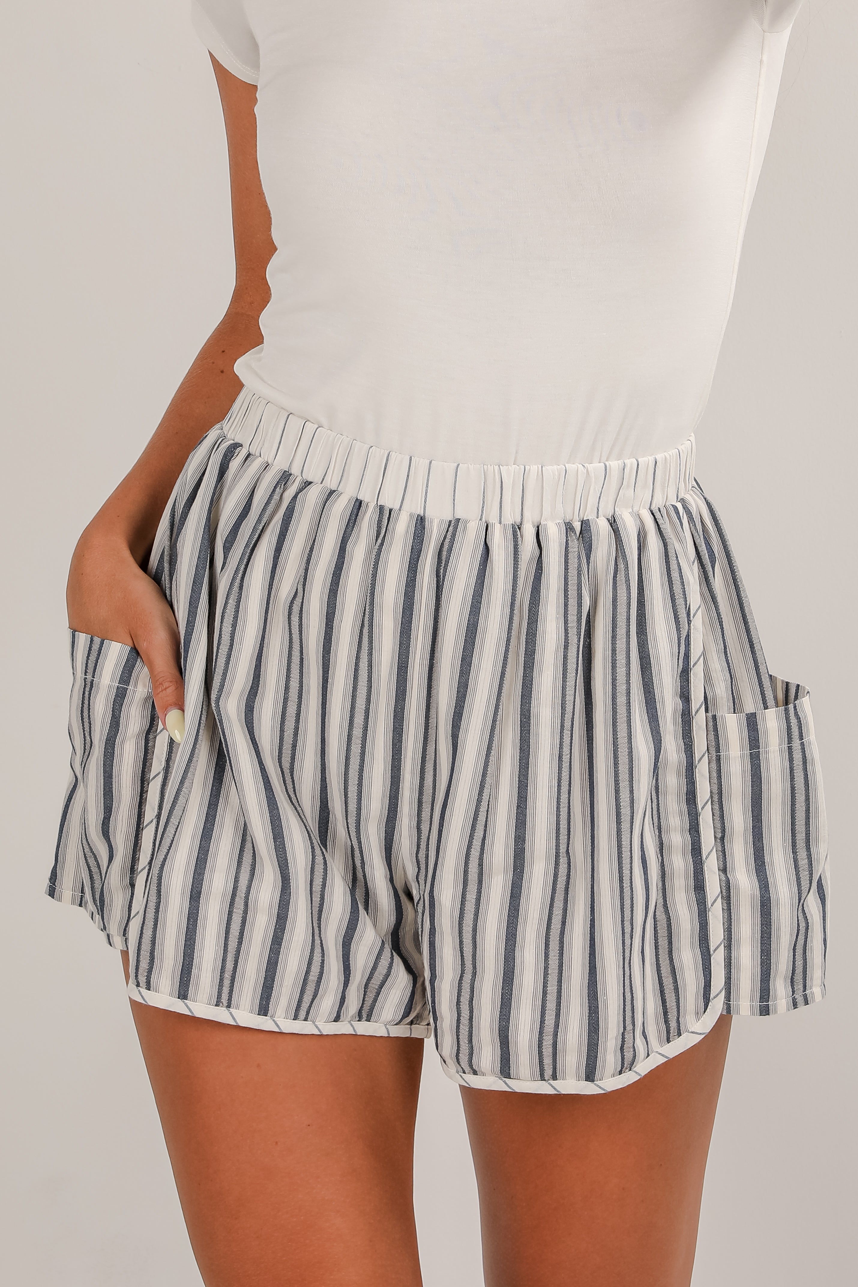 FINAL SALE - Just Breezin' By Blue Striped Shorts