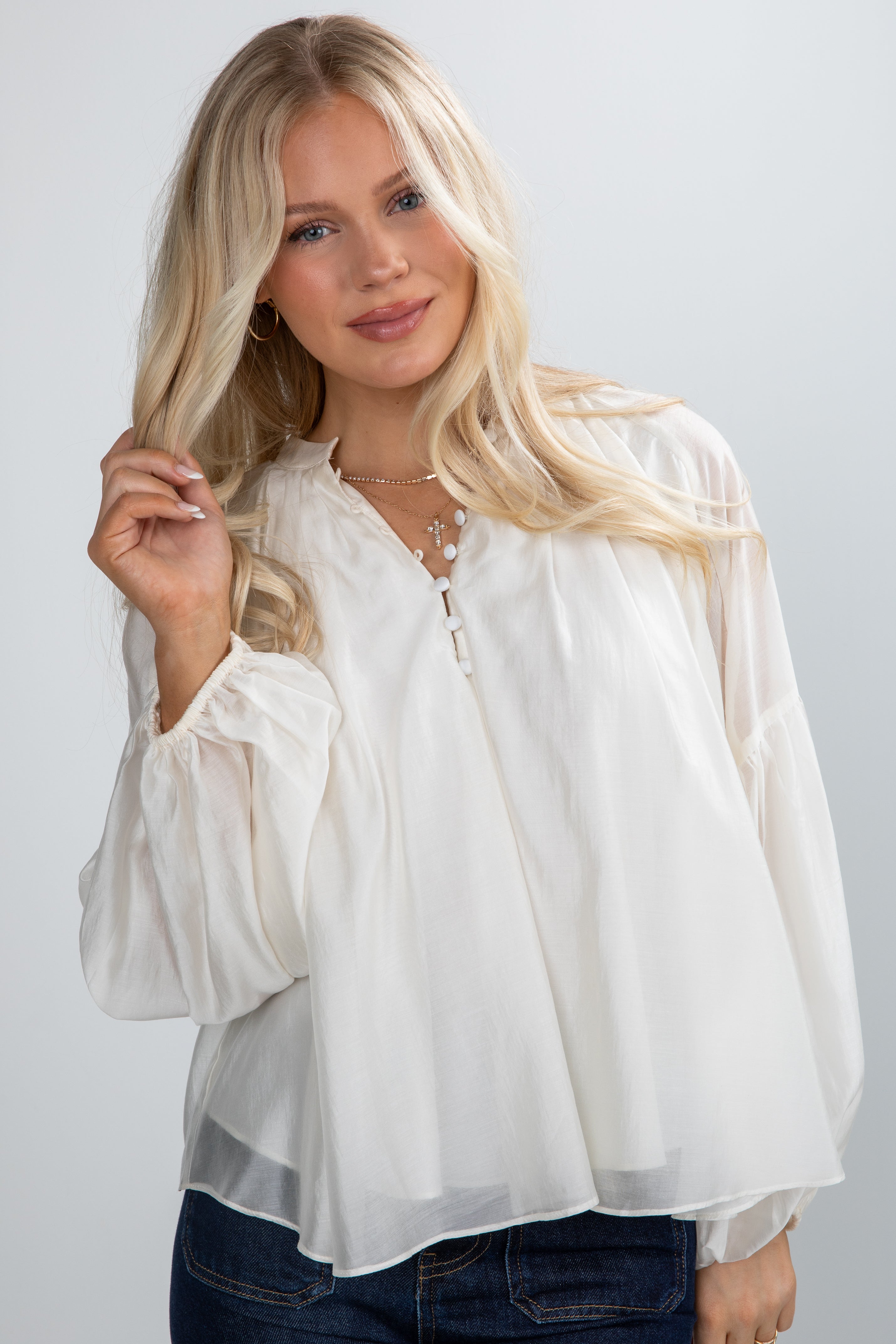 FINAL SALE - Dazzling Beauty Off White Blouse