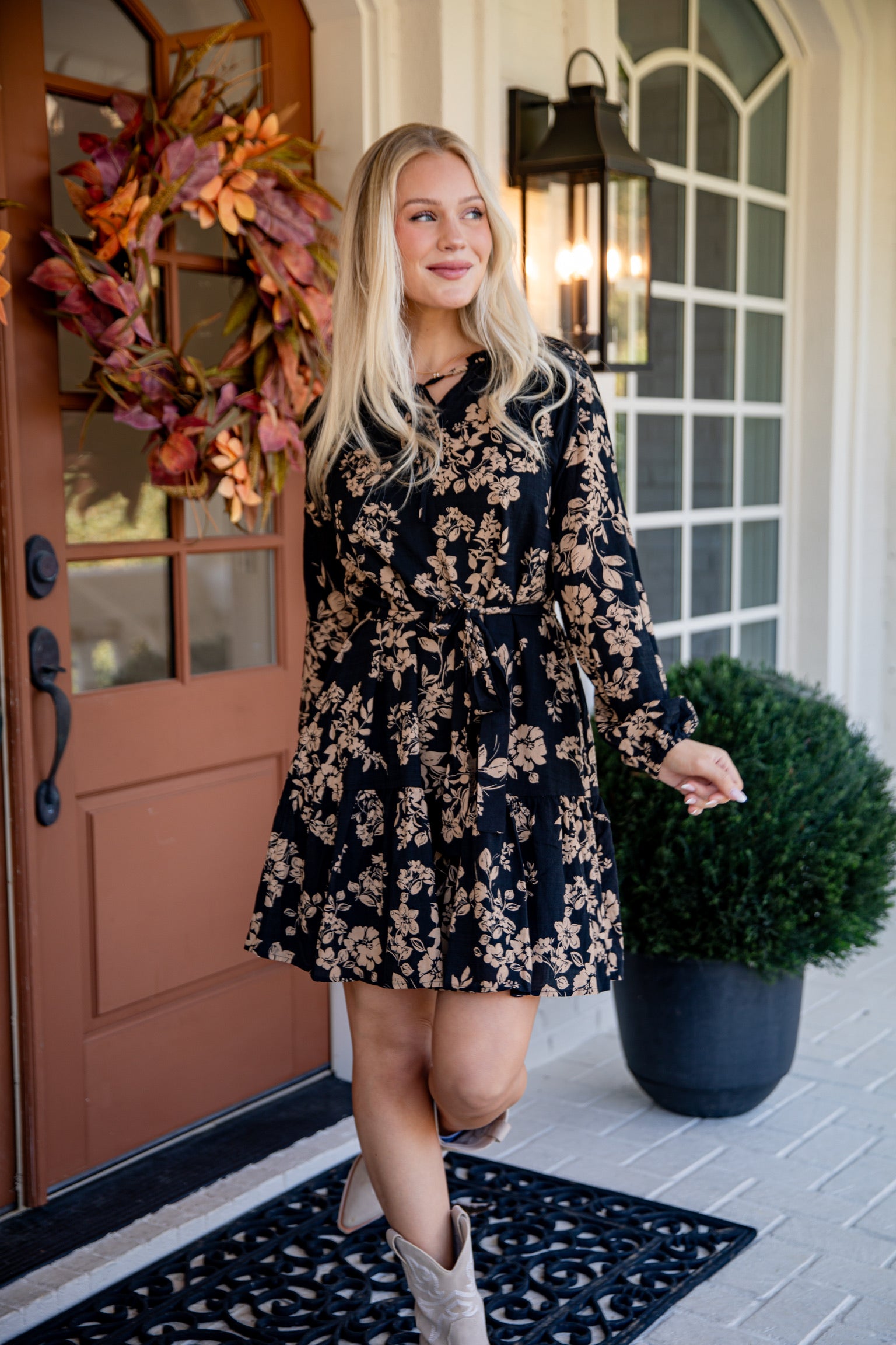 FINAL SALE - Going Out There Black Floral Mini Dress