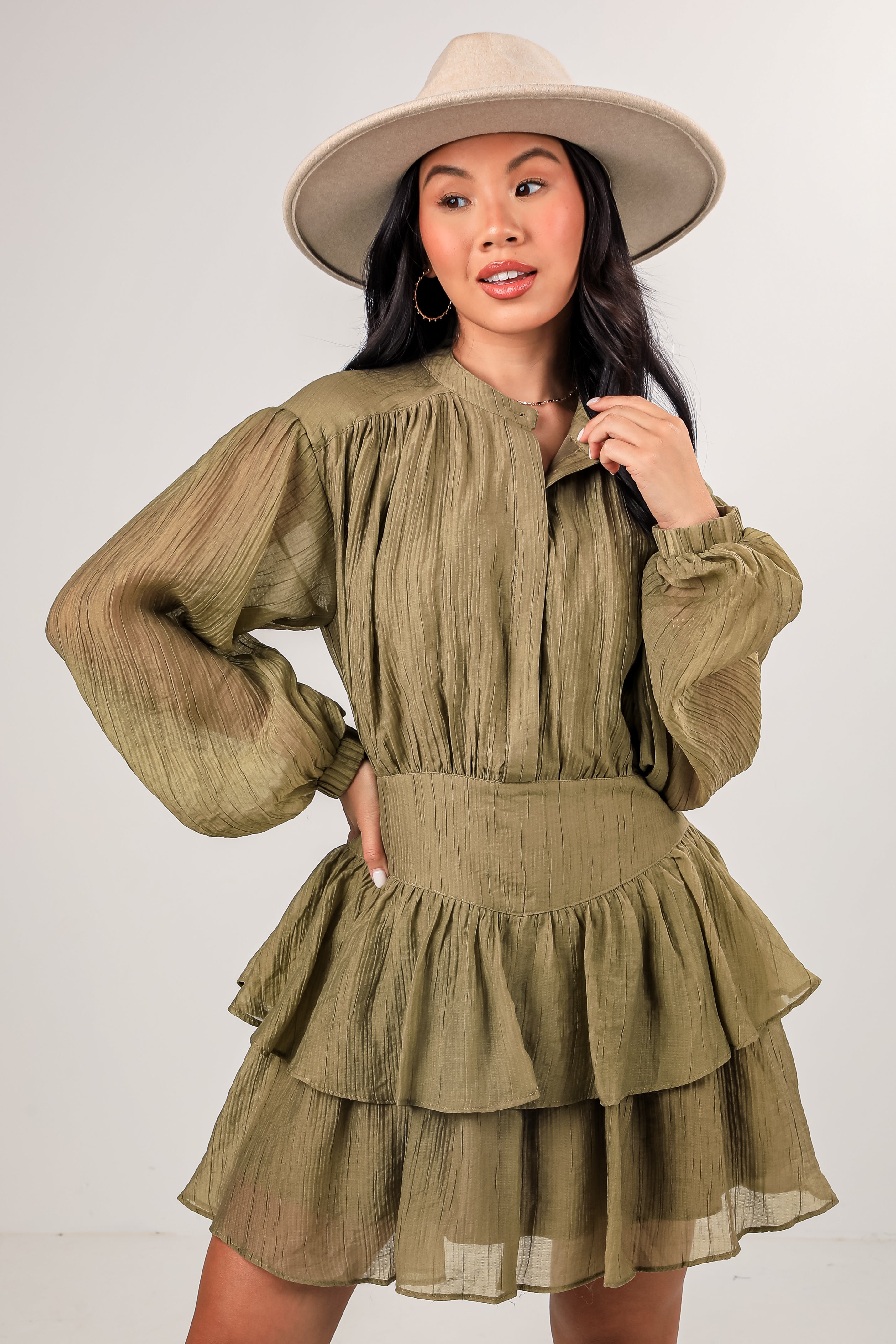 FINAL SALE - Choose Yourself Olive Mini Dress