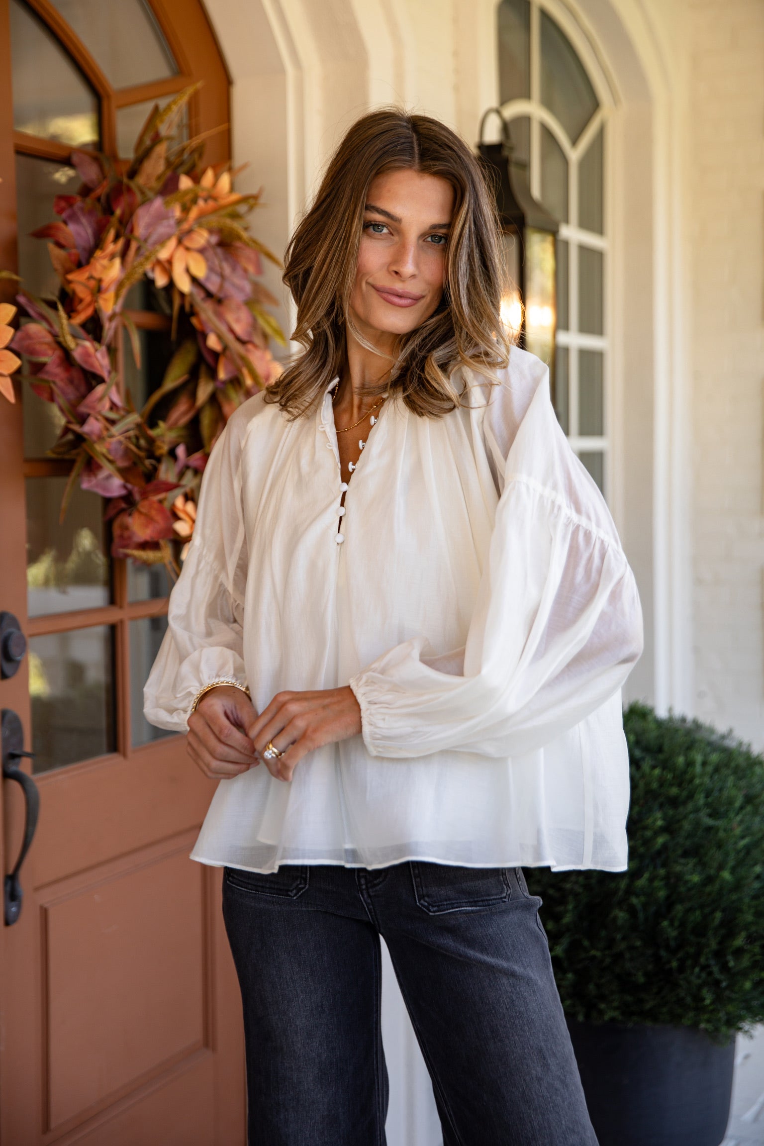 FINAL SALE - Dazzling Beauty Off White Blouse
