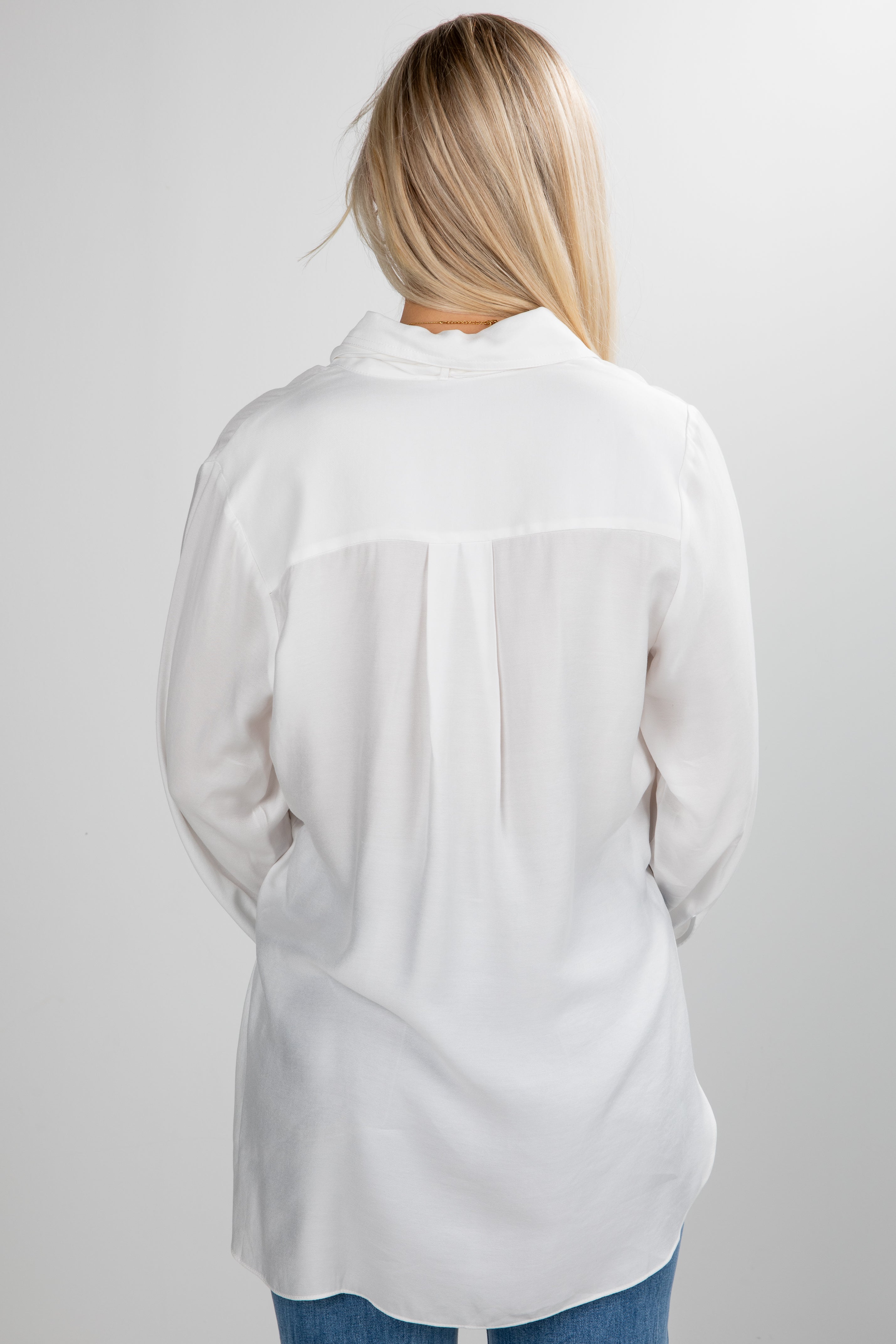 FINAL SALE - The Best Day White Tie Blouse