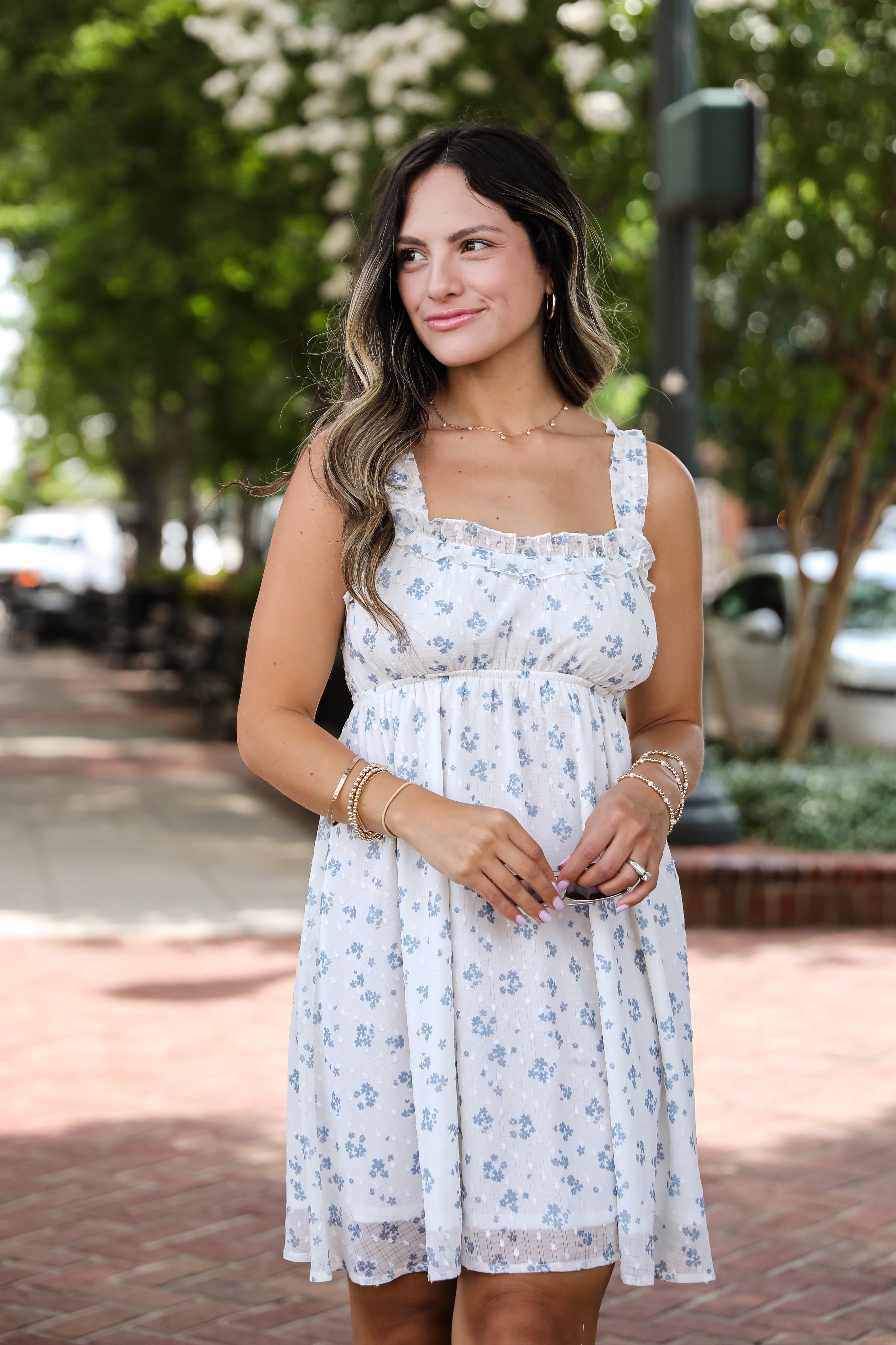 FINAL SALE - Seriously Sensational White Floral Mini Dress