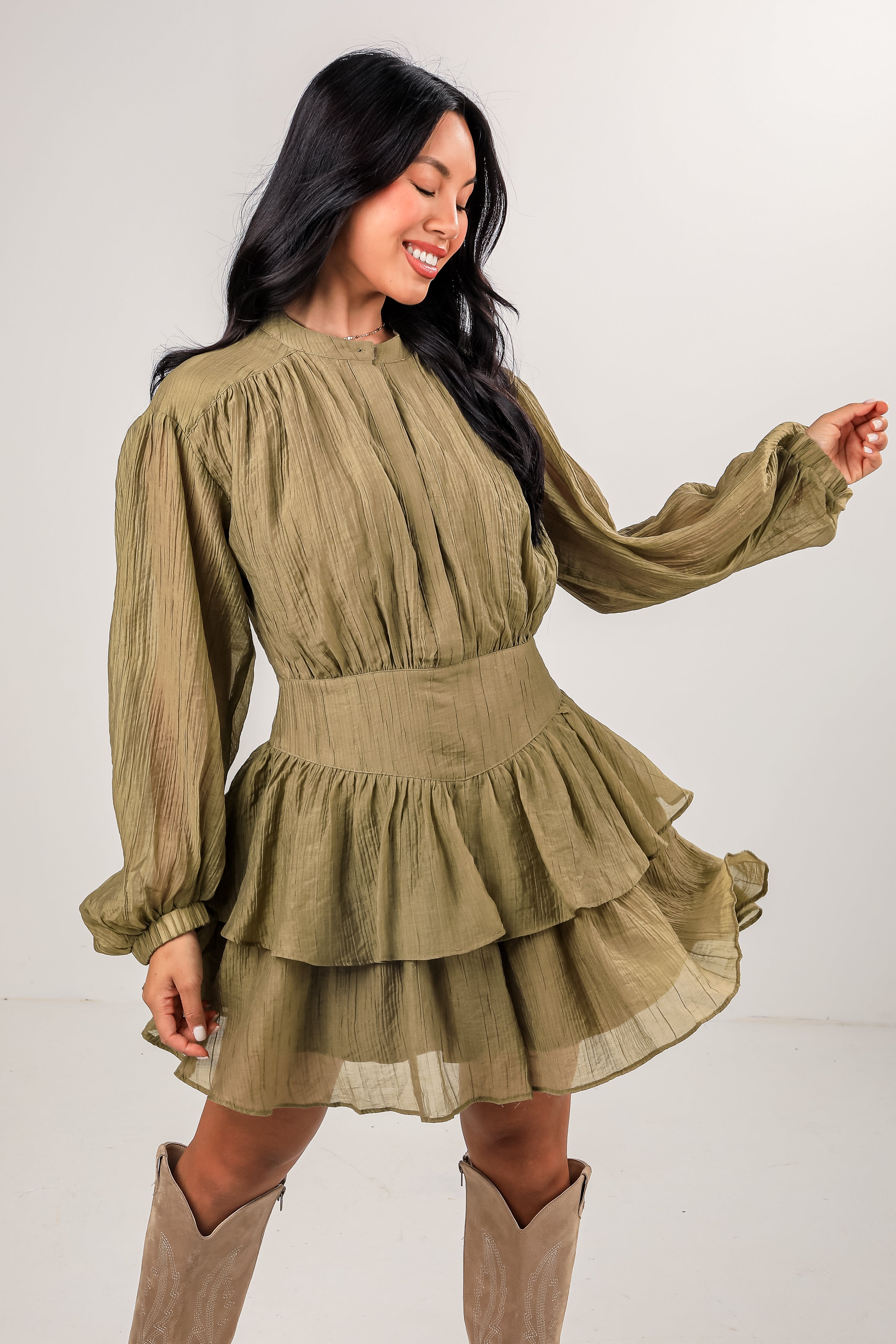 FINAL SALE - Choose Yourself Olive Mini Dress